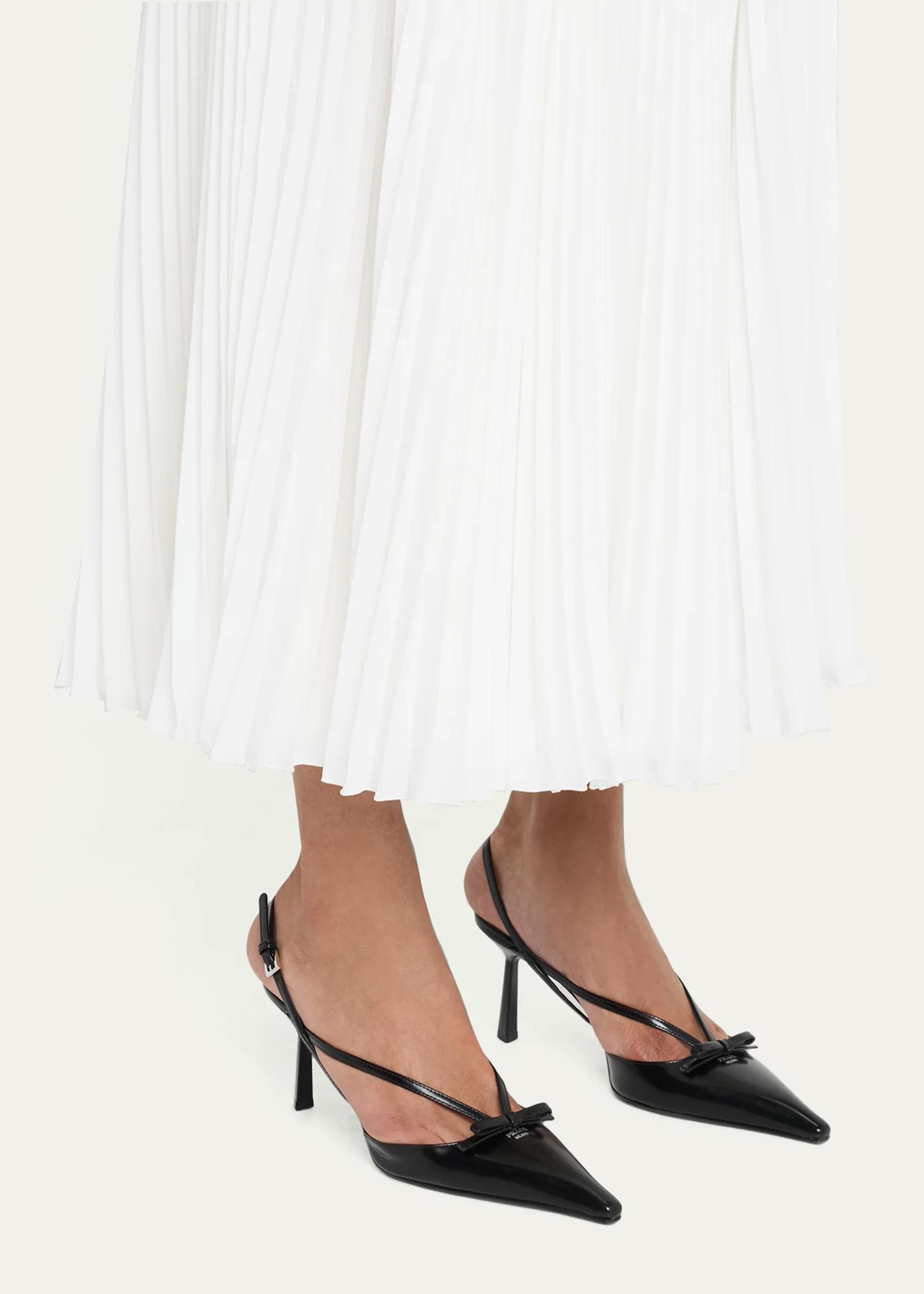 Prada 75mm Strappy Leather Slingback Pumps - Bergdorf Goodman
