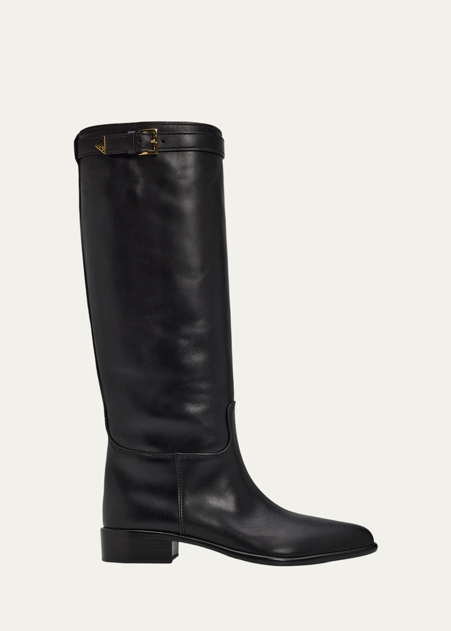 Prada 30mm Stivali Leather Riding Boots - Bergdorf Goodman
