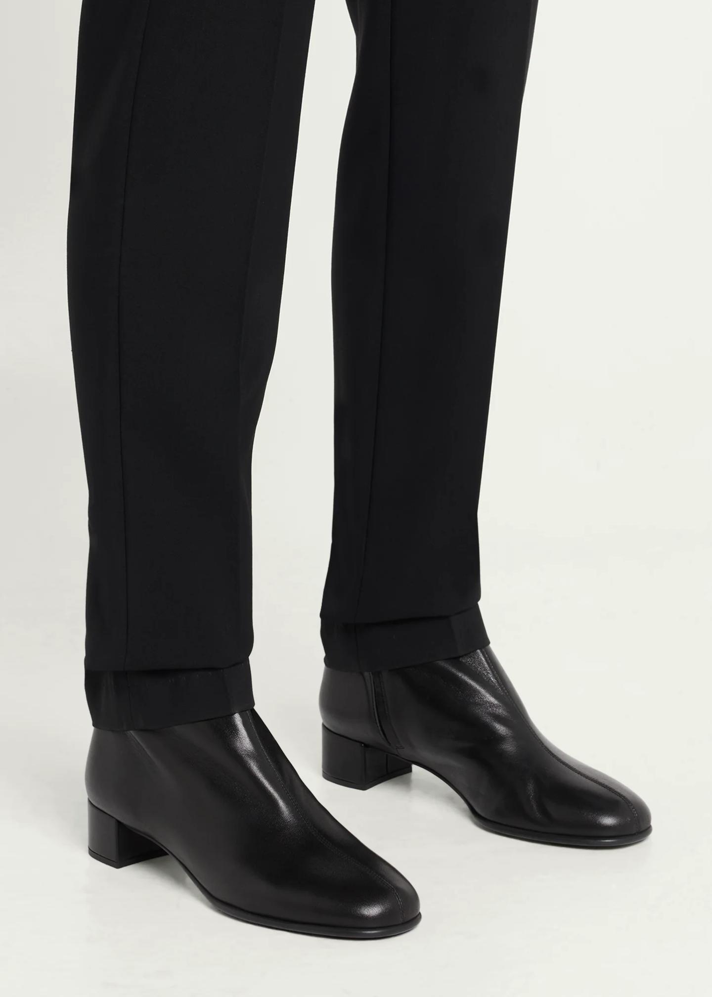 Prada 35mm Triangle Logo Leather Ankle Boots - Bergdorf Goodman