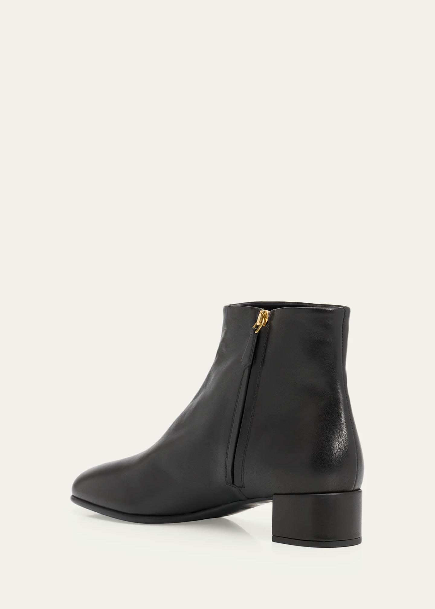 Prada 35mm Triangle Logo Leather Ankle Boots - Bergdorf Goodman