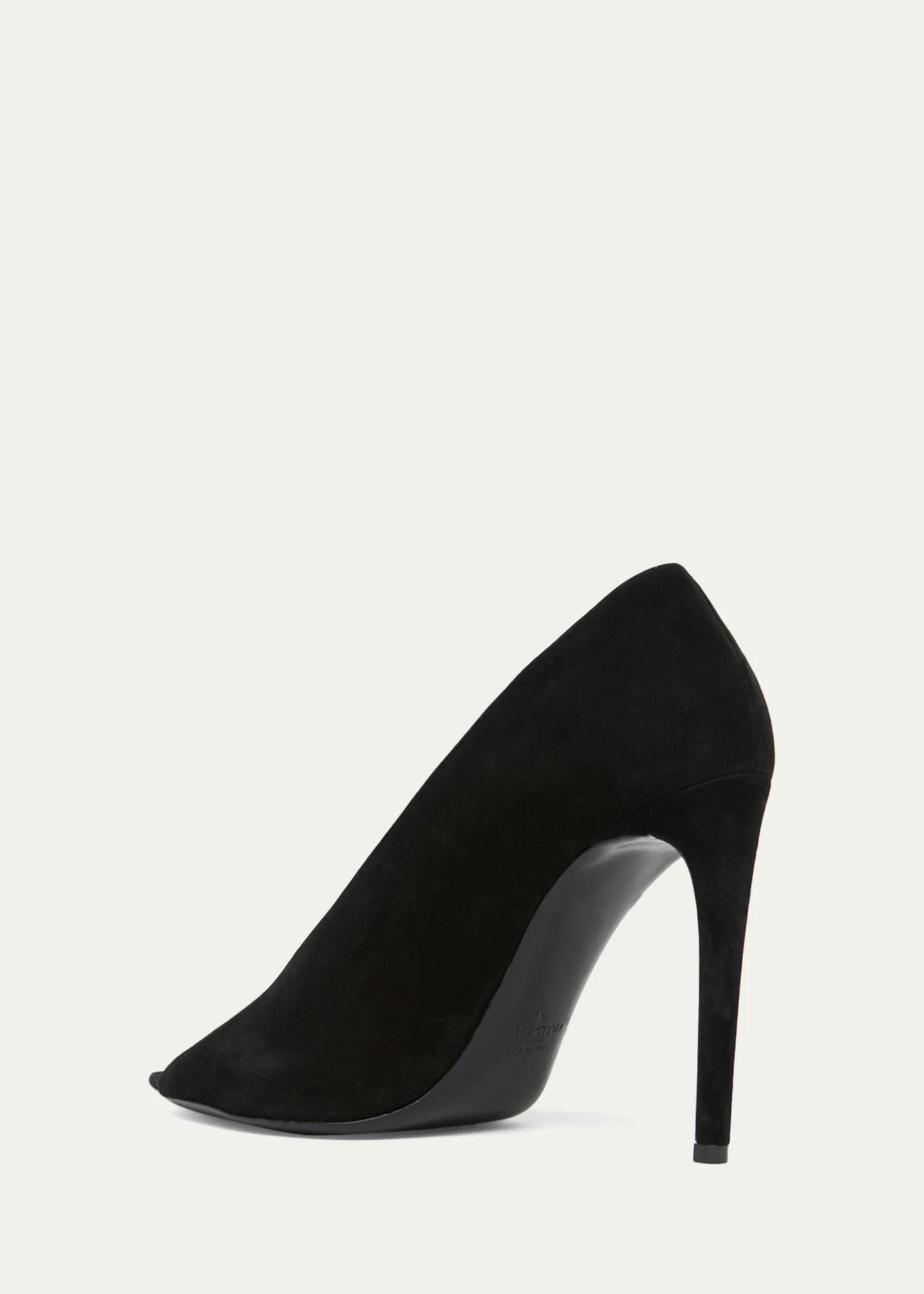 Valentino Garavani 105mm Open Toe Revele Suede Pumps - Bergdorf Goodman