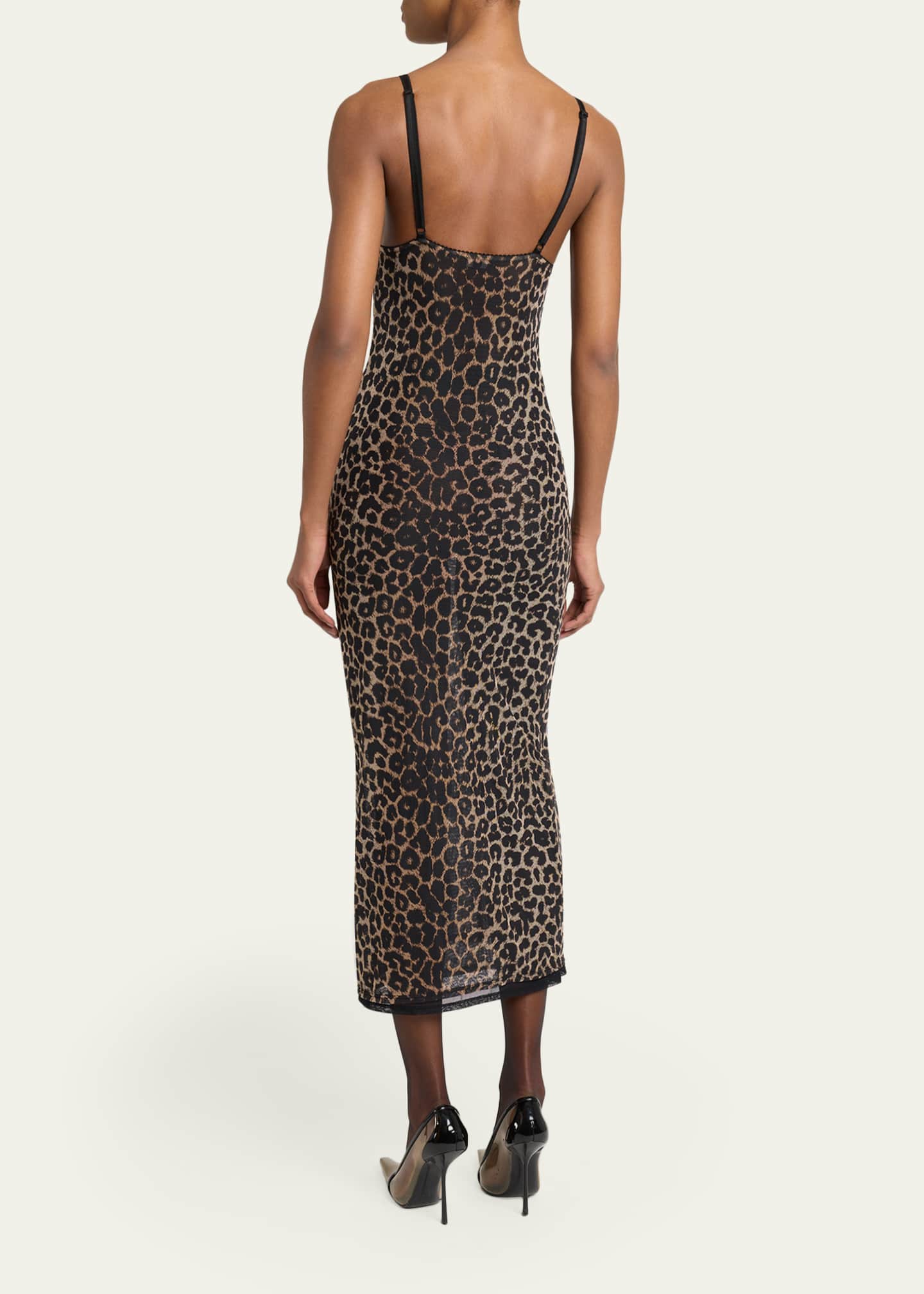 saint laurent leopard-print silk-chiffon maxi dress Saint Laurent Leopard-print silk midi dress Saint Laurent