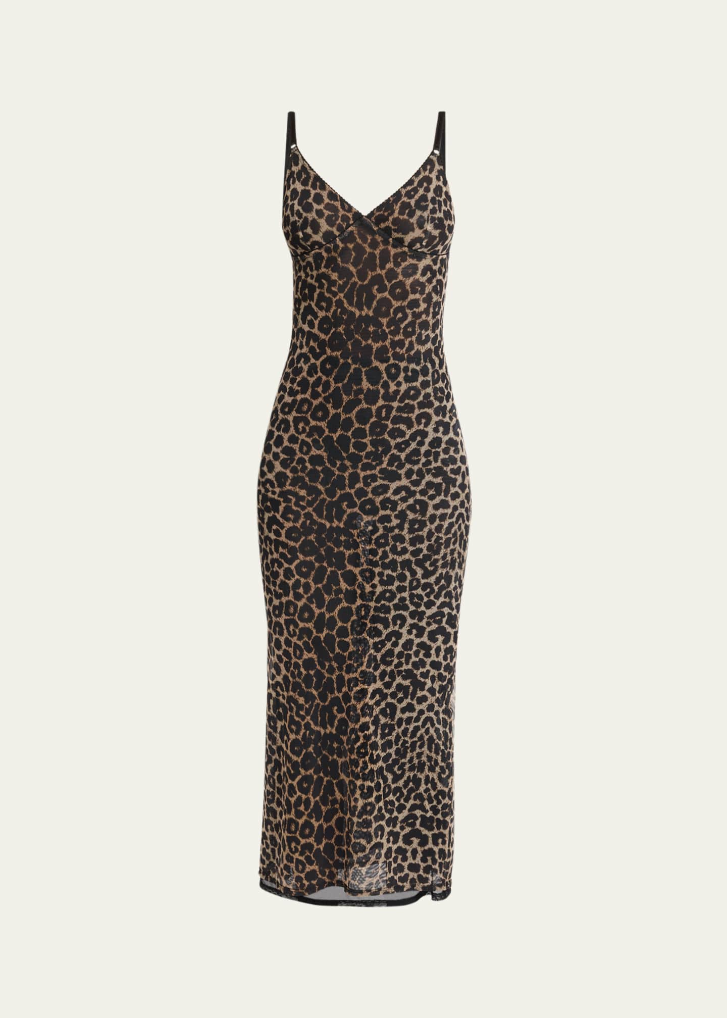 saint laurent leopard-print silk-chiffon maxi dress Saint Laurent Leopard Silk Kaftan in Brown