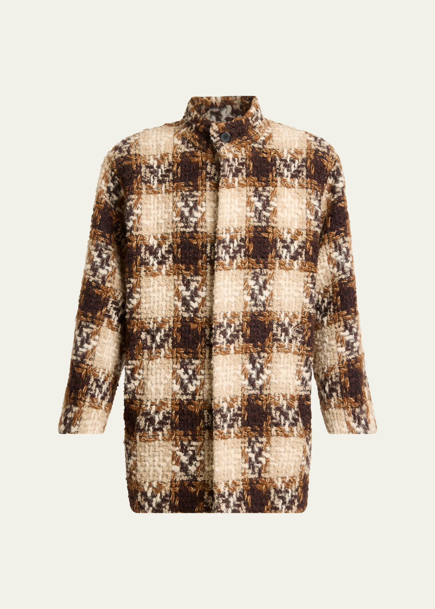ジャケット・アウター Fano Studios brown check short coat Saint Laurent Check Tweed Short Coat - Bergdorf Goodman