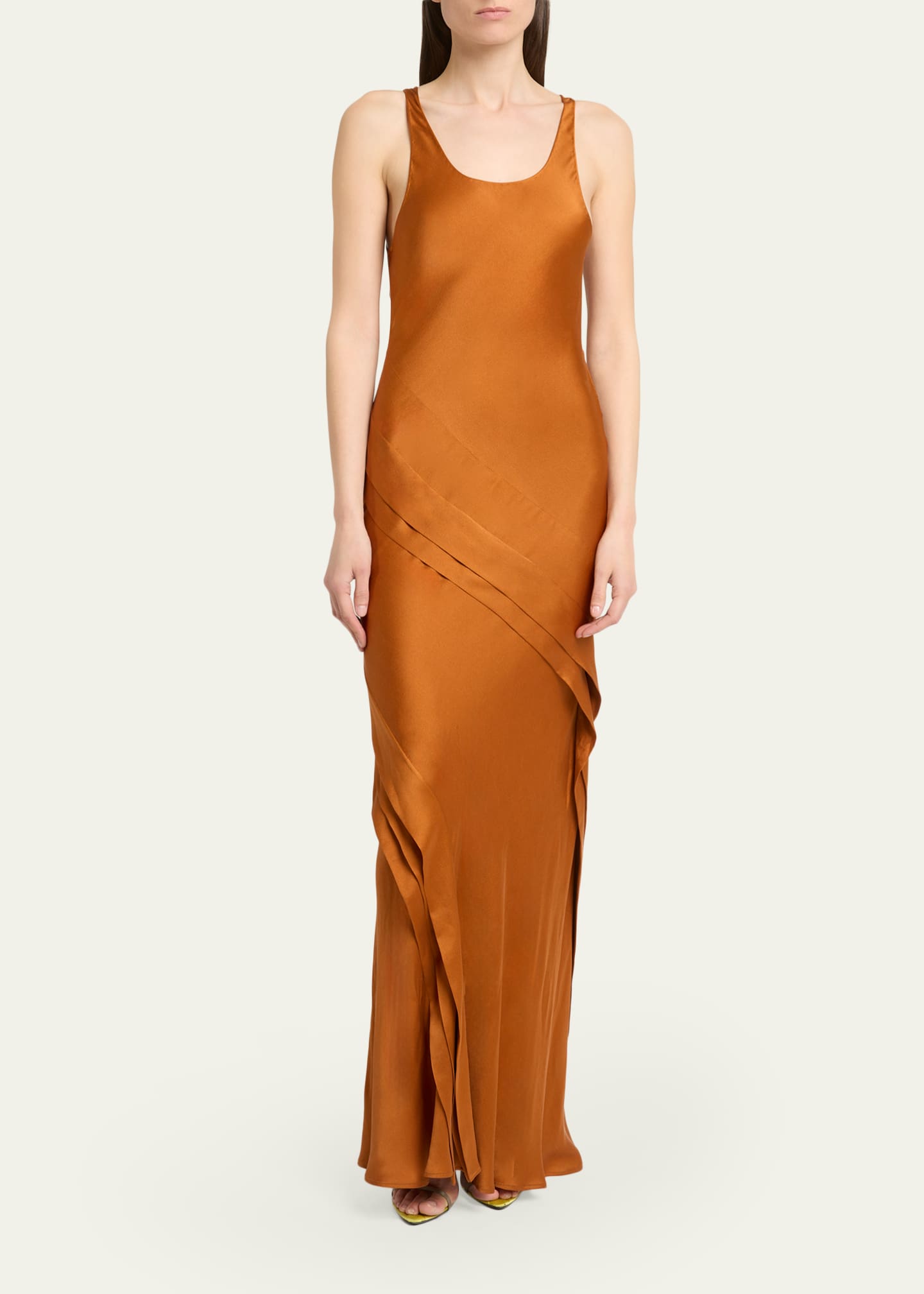 ysl silk dress Saint Laurent Long Silk Slip Dress