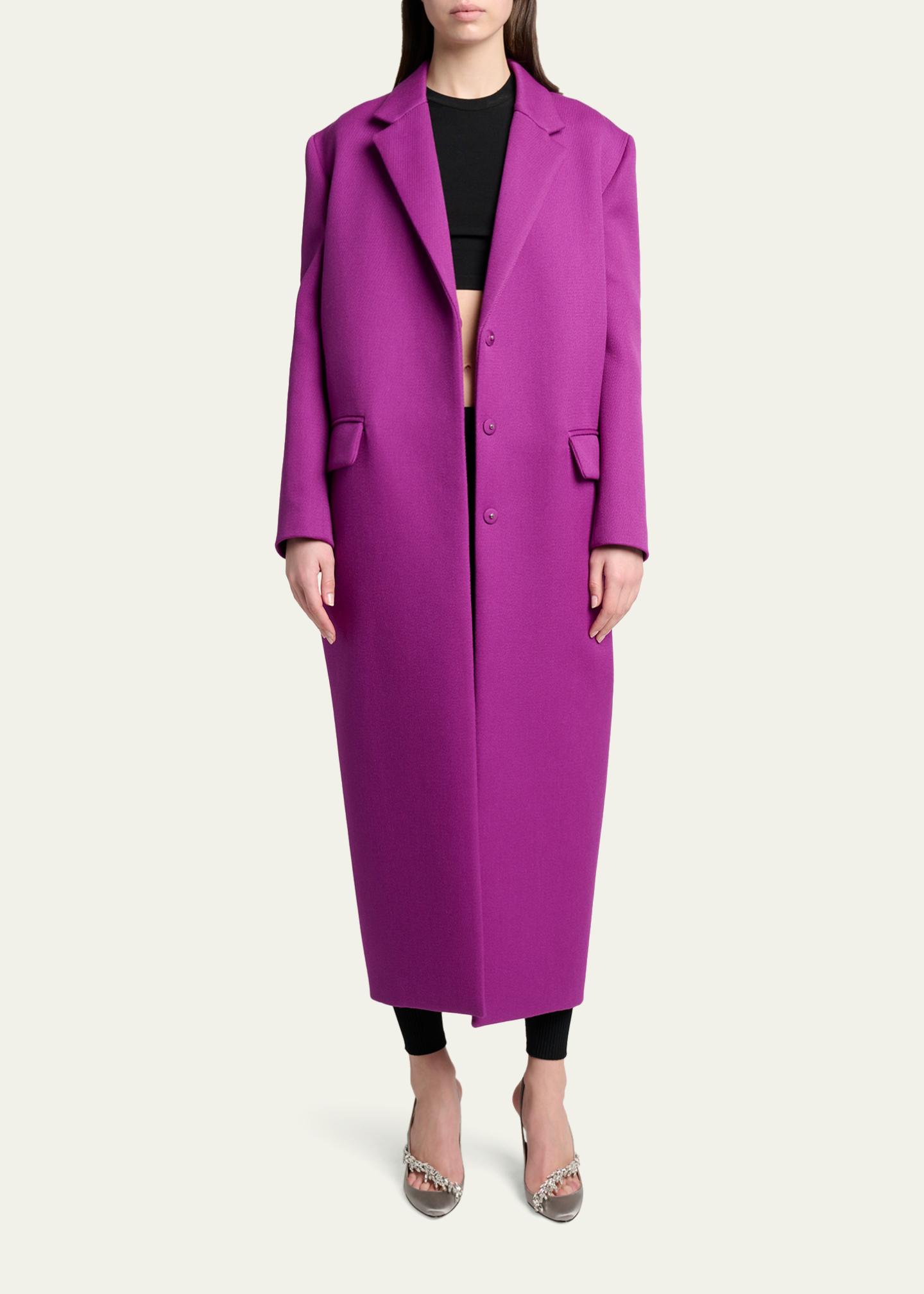 Balenciaga Chunky Wool Gabardine Long Sack Coat - Bergdorf Goodman