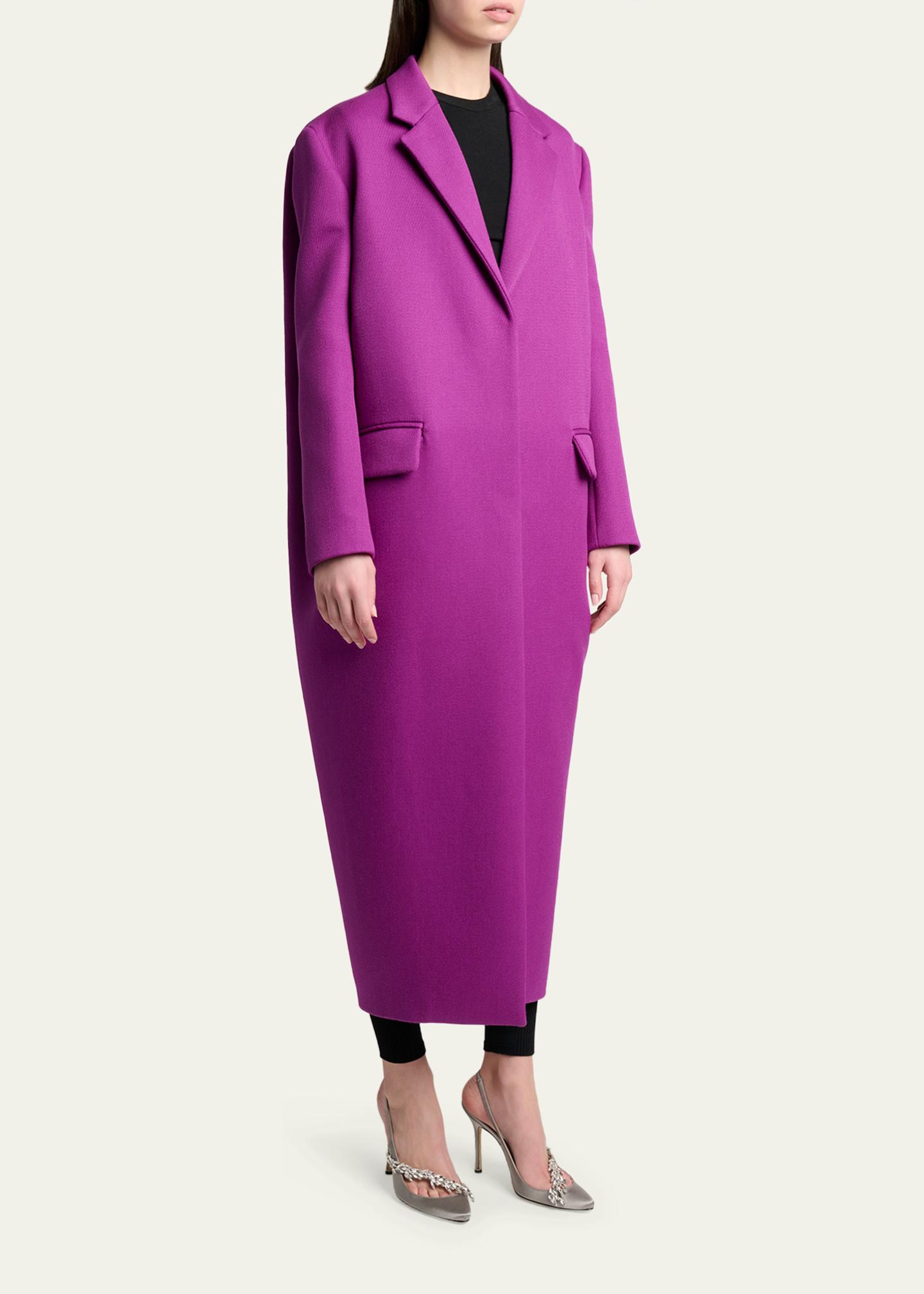 Balenciaga Chunky Wool Gabardine Long Sack Coat - Bergdorf Goodman