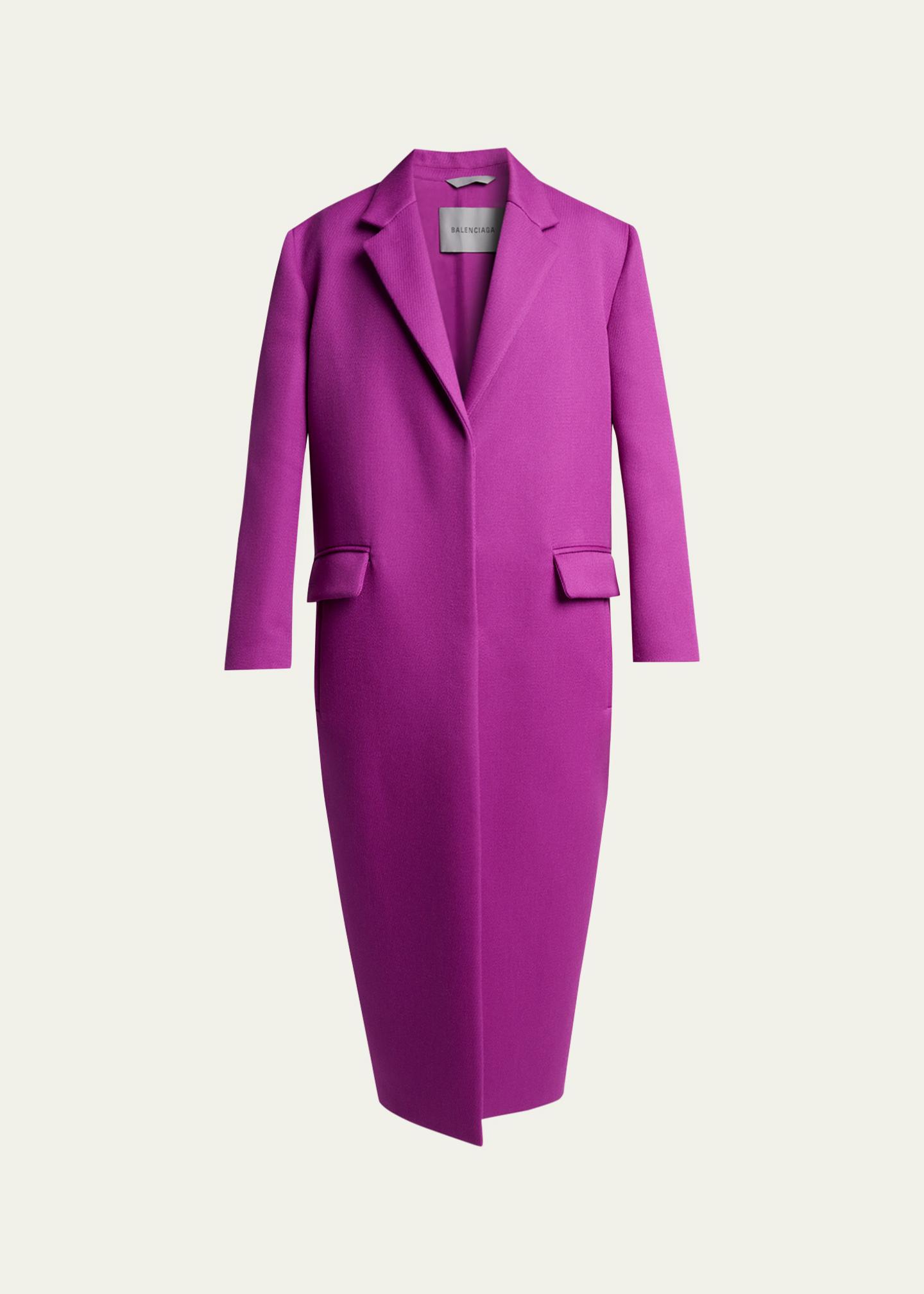 Balenciaga Chunky Wool Gabardine Long Sack Coat - Bergdorf Goodman