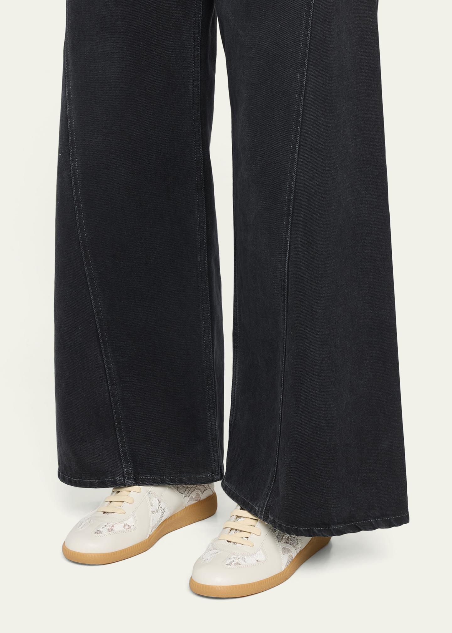 Maison Margiela Replica Lace and Leather Low-Top Sneakers