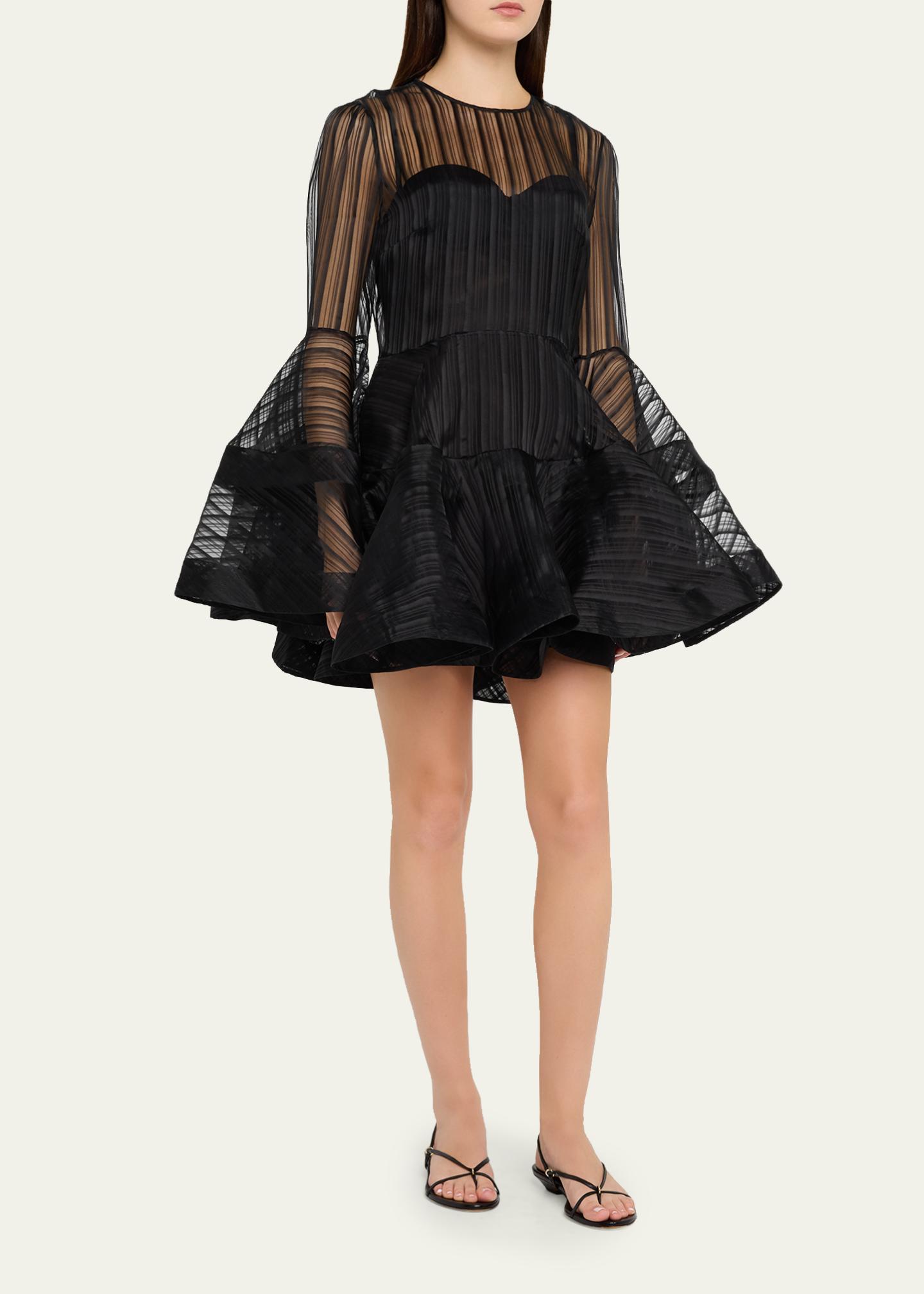 zimmermann mini dress Valiant Lantern Floral Tory Burch Dress In gameday outfit long sleeves with elasticated Item:Hair Clip | Comb