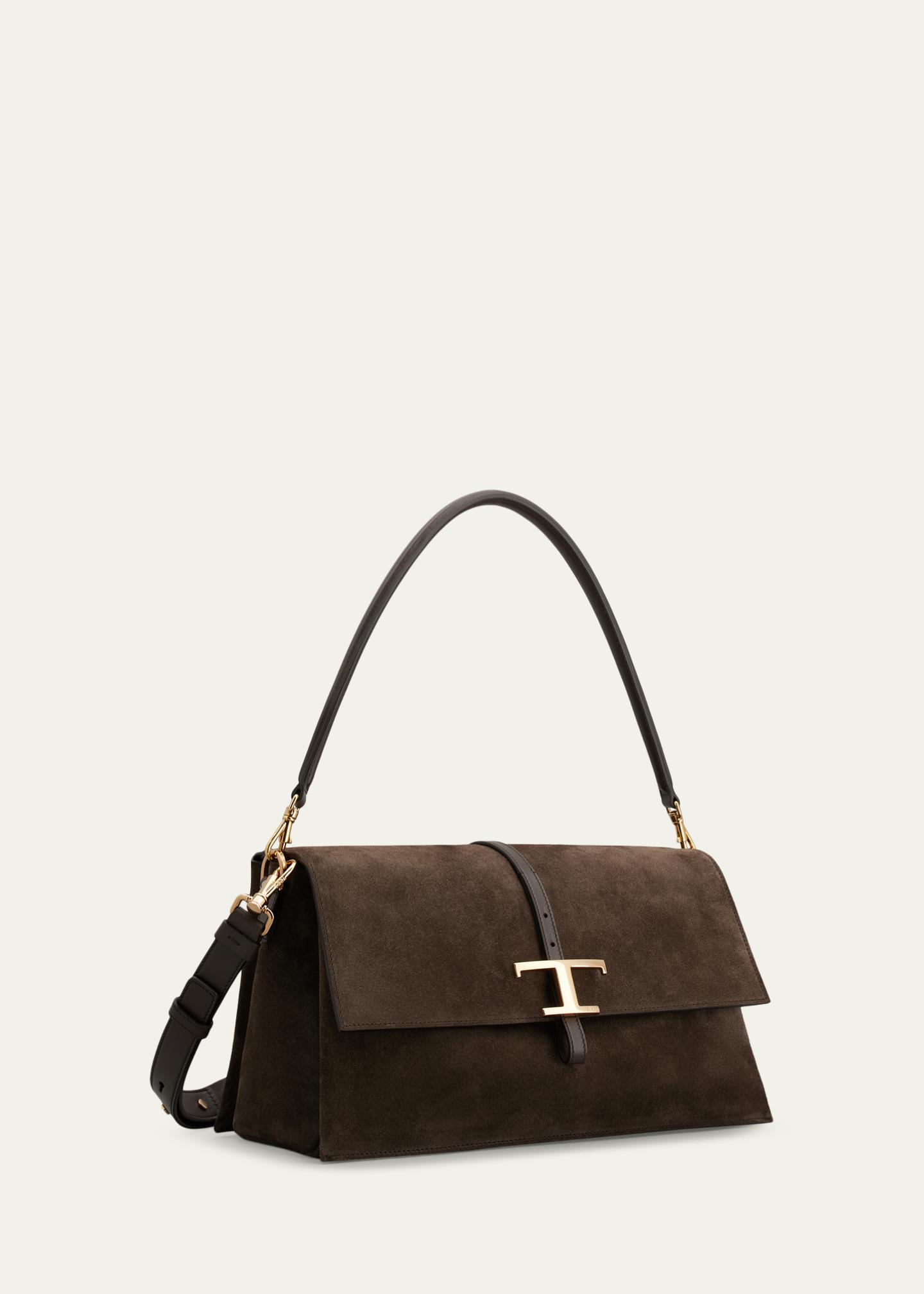 Tod's T Timeless Suede Shoulder Bag - Bergdorf Goodman