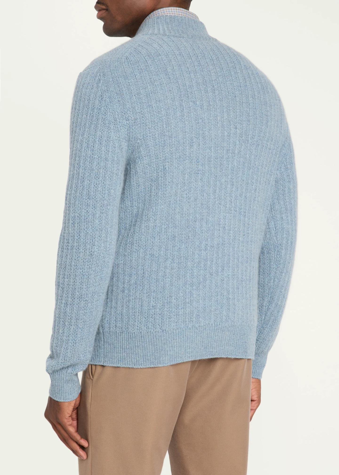 Baldassari Men's Canova Cotton Rib-Knit Half-Zip Sweater - Bergdorf Goodman