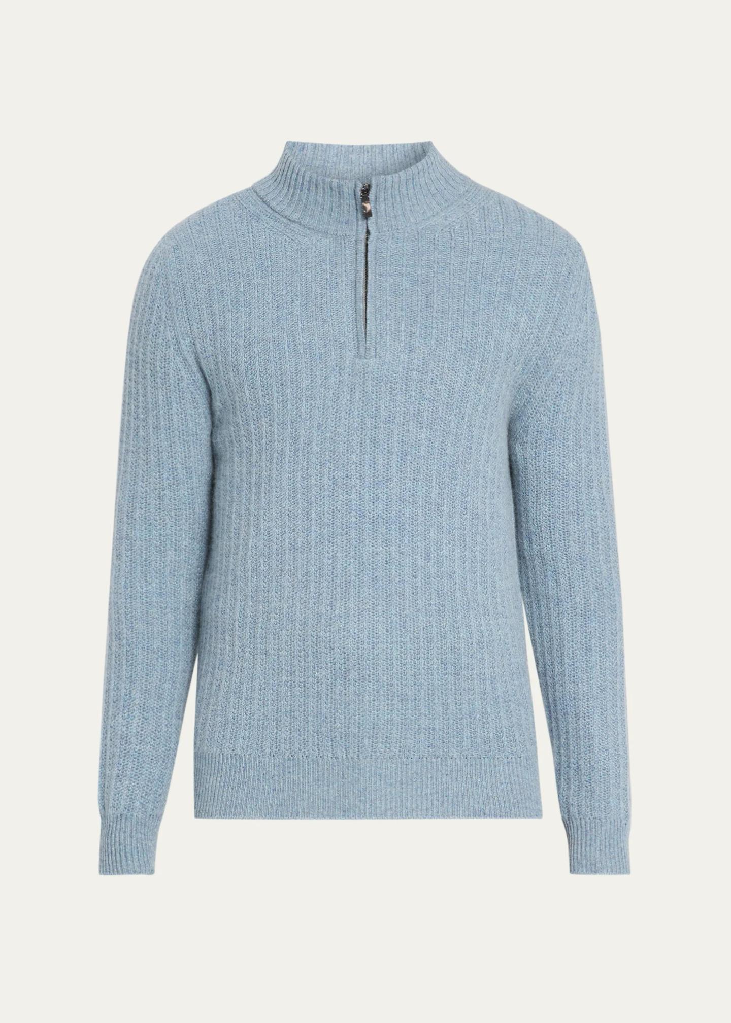 Baldassari Men's Canova Cotton Rib-Knit Half-Zip Sweater - Bergdorf Goodman