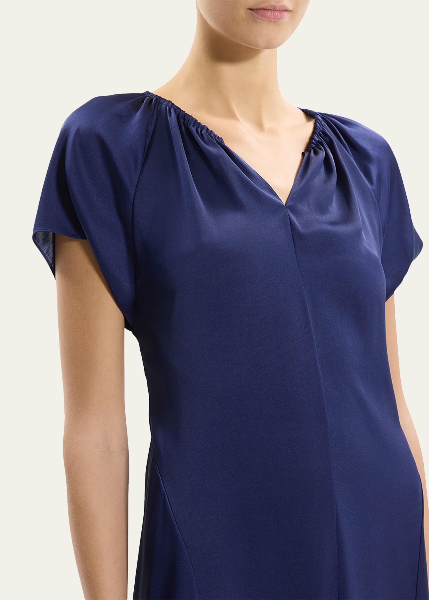 Theory Satin A-Line Midi Dress