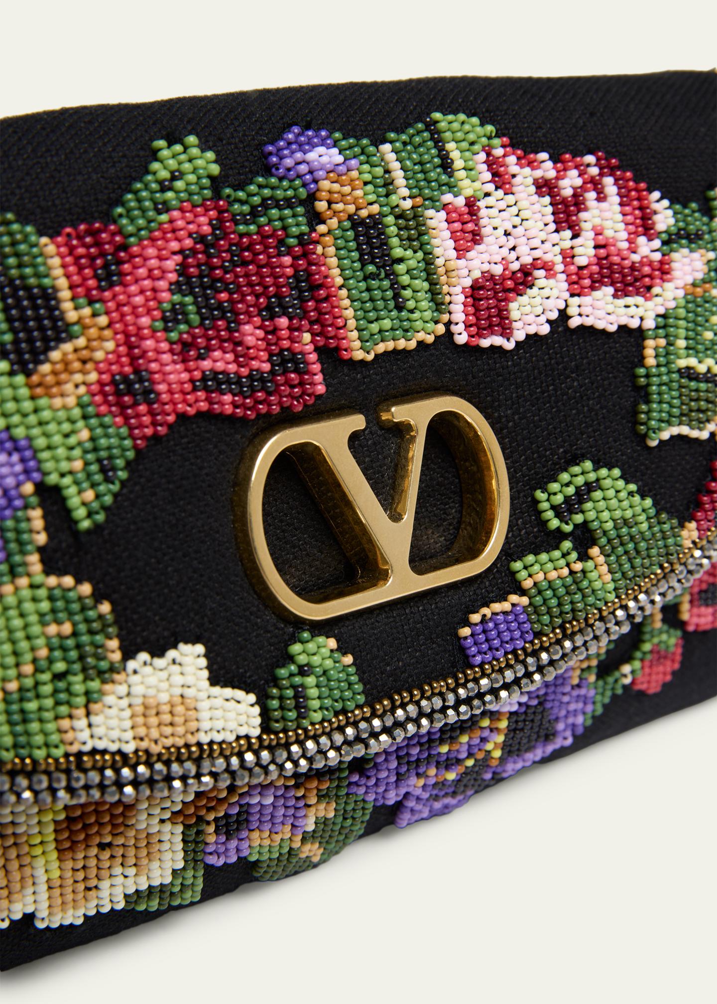 Valentino Garavani Floral Beaded Shoulder Bag - Bergdorf Goodman