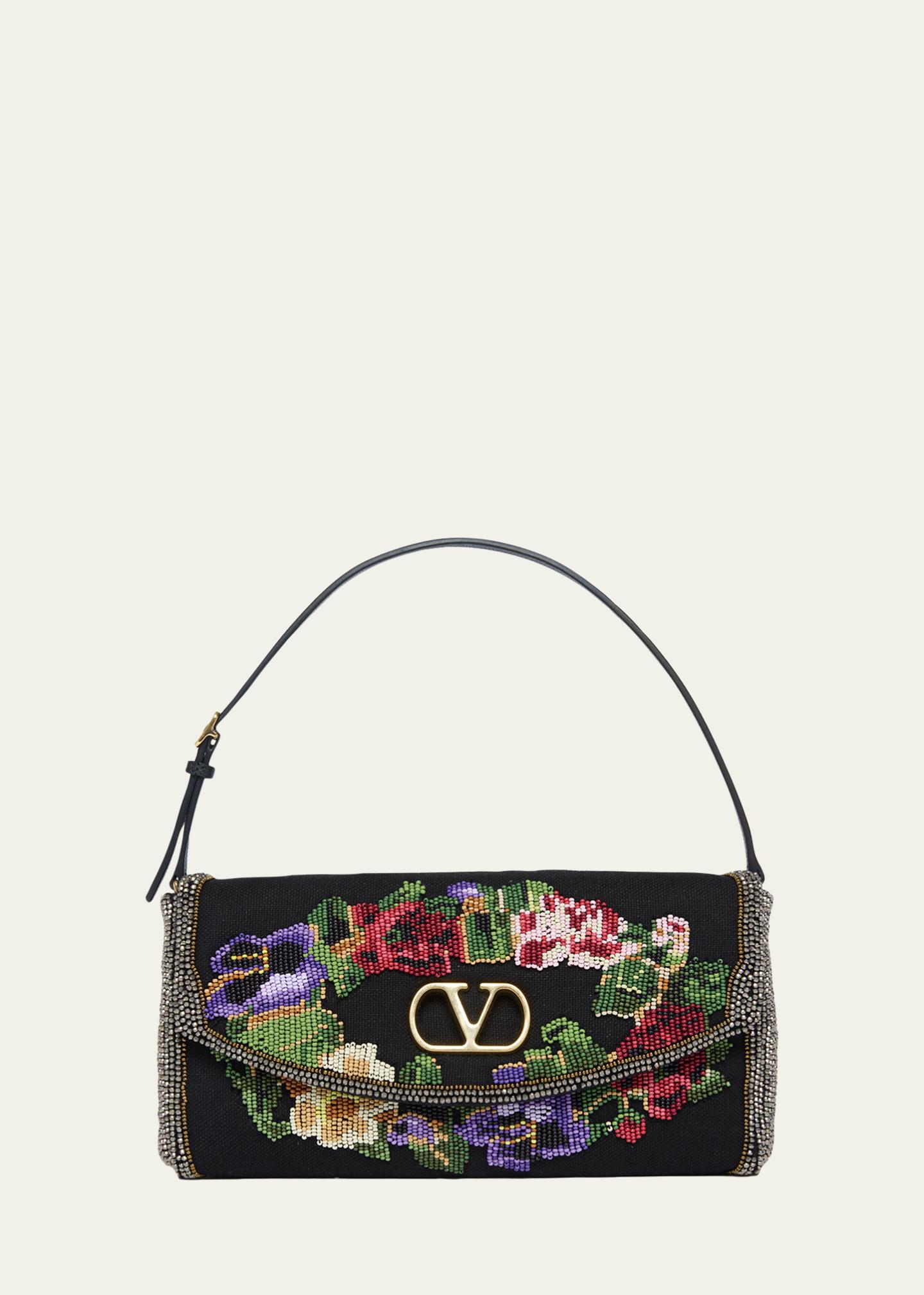 VALENTINO GARAVANI ショルダーバッグ Valentino Garavani Floral Beaded Shoulder Bag - Bergdorf Goodman