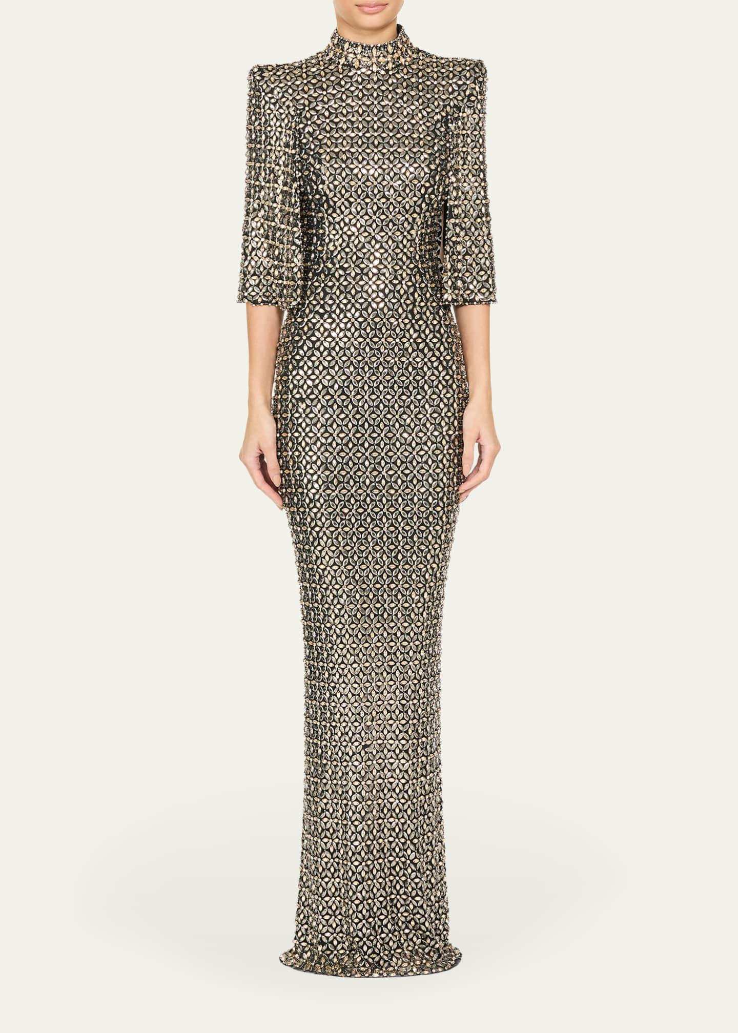 jenny packham evening dresses Aurora Sculpted Sequin Gown with Long Sleeves LIGHT NAVY 1058 / Size 8 UK imagined in countless colorways A preview of the Jenny