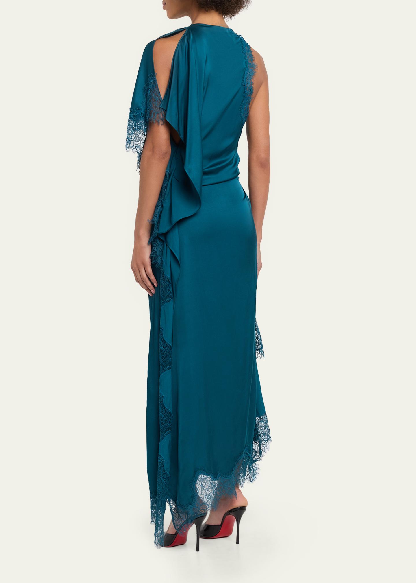 A.L.C. Miriam Draped Satin Lace Dress