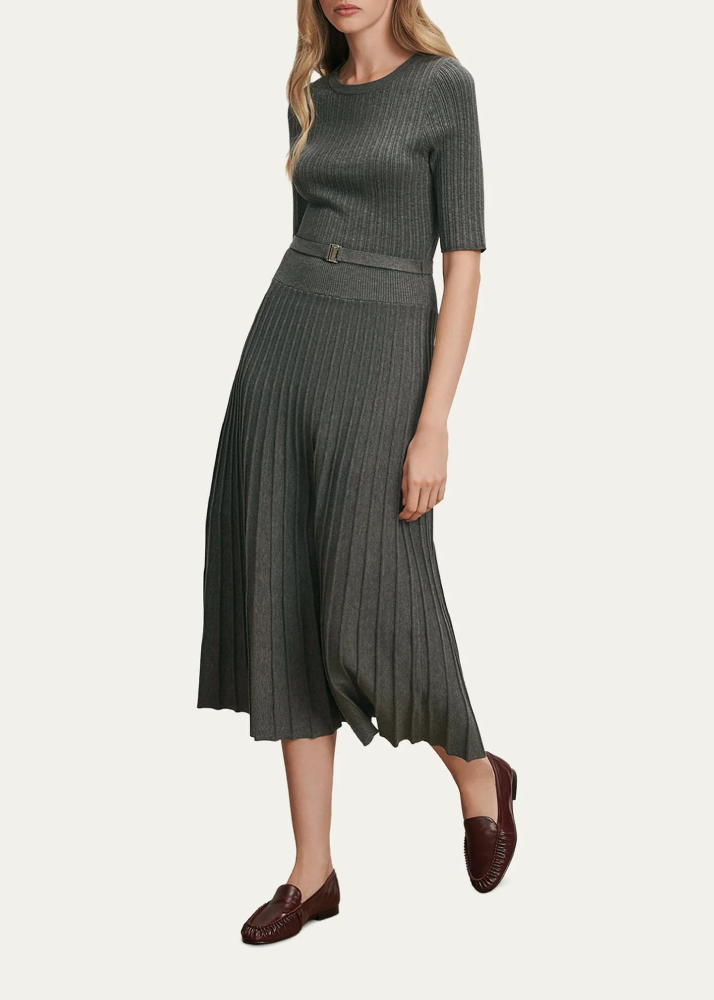 veronica beard knit dress Elthea Belted Midi 101625launch