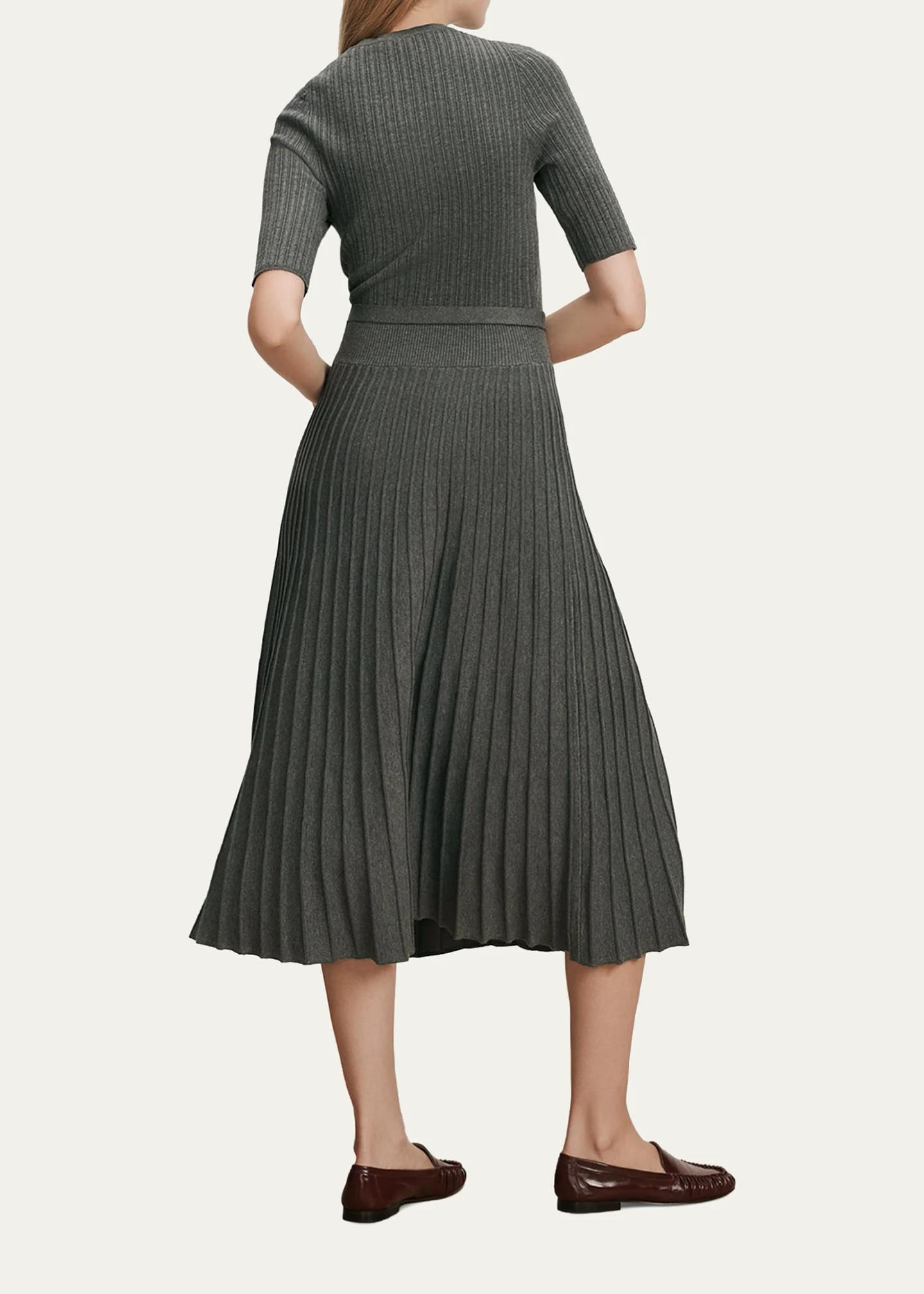 Veronica Beard Elthea Belted Midi Knit Dress