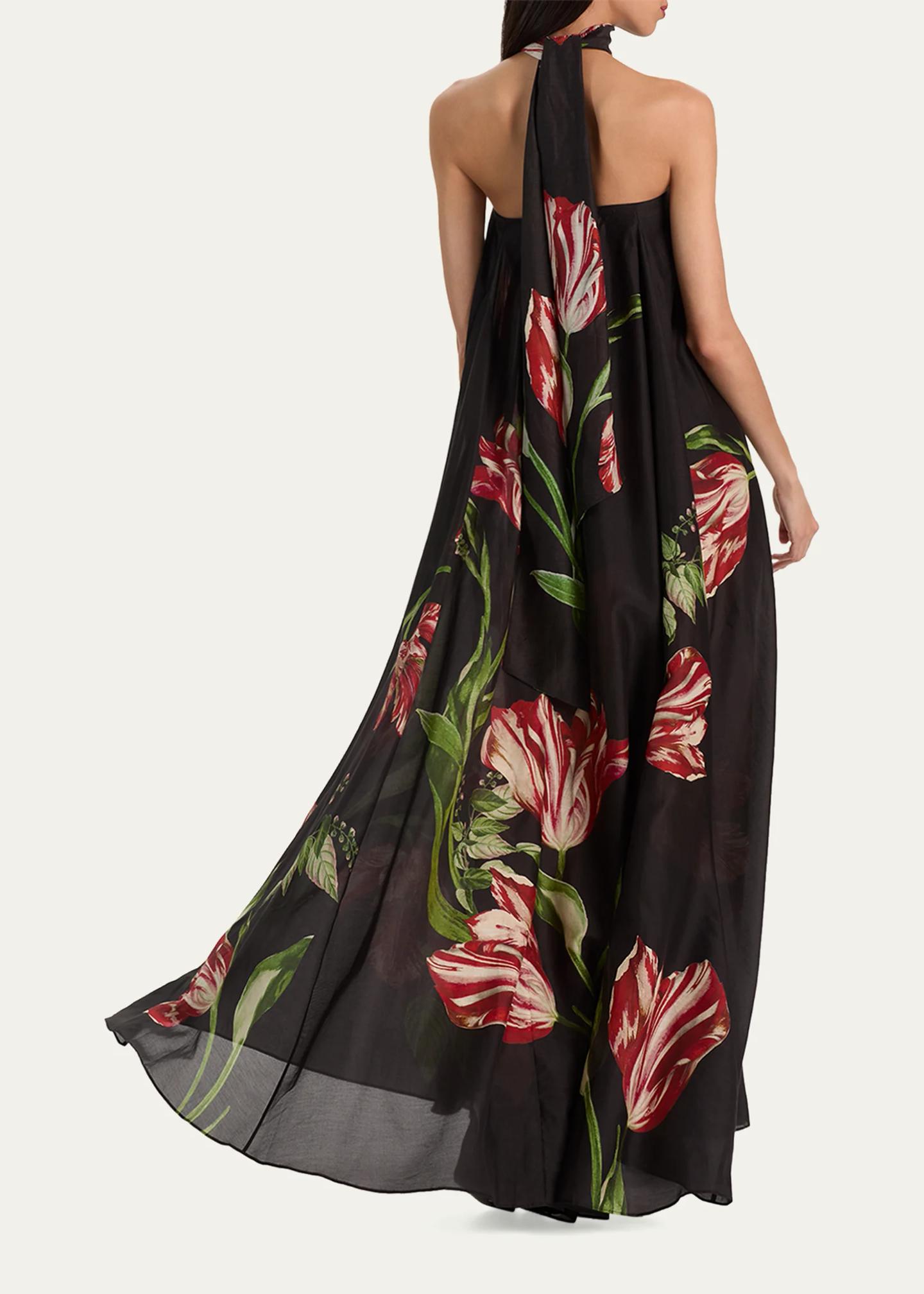 ALICE + OLIVIA Maricela Floral Scarf Maxi Dress - Bergdorf Goodman