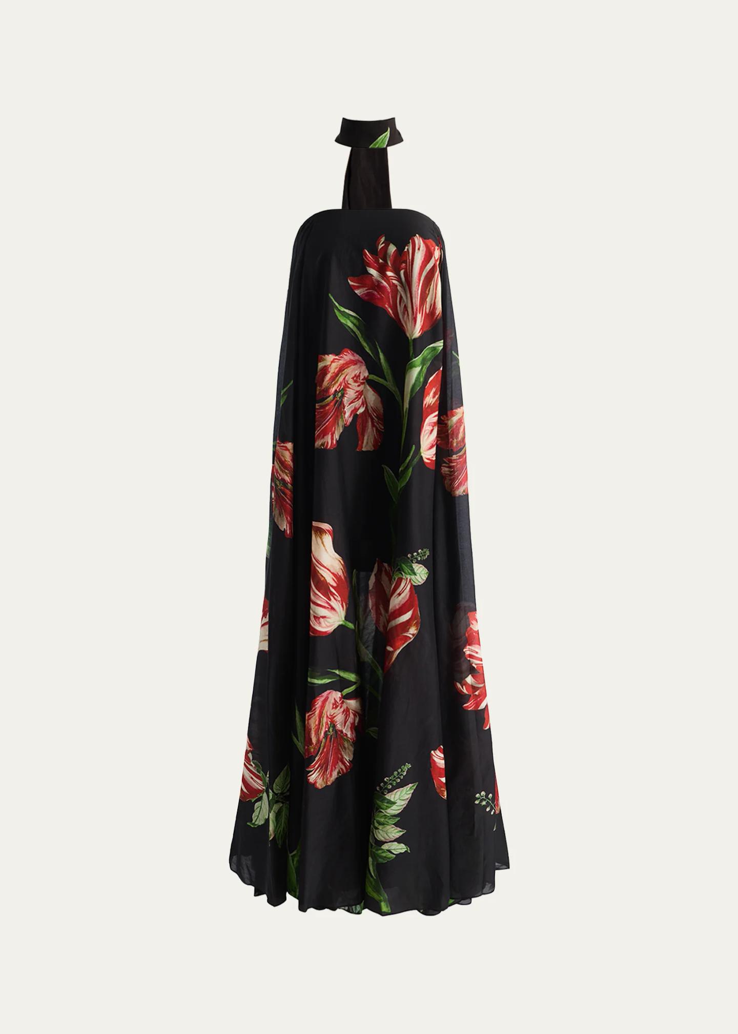ALICE + OLIVIA Maricela Floral Scarf Maxi Dress - Bergdorf Goodman