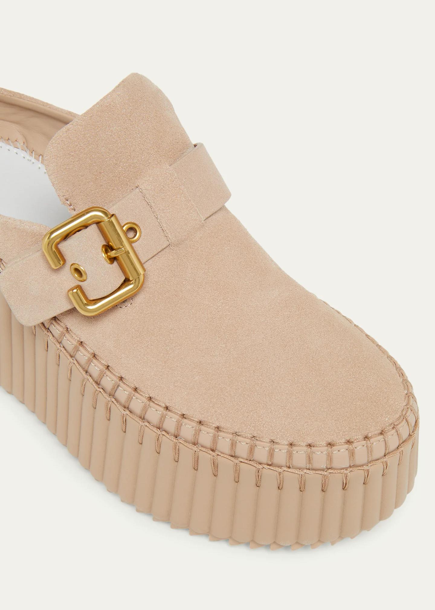 Chloe 75mm Nama Suede Platform Clogs - Bergdorf Goodman