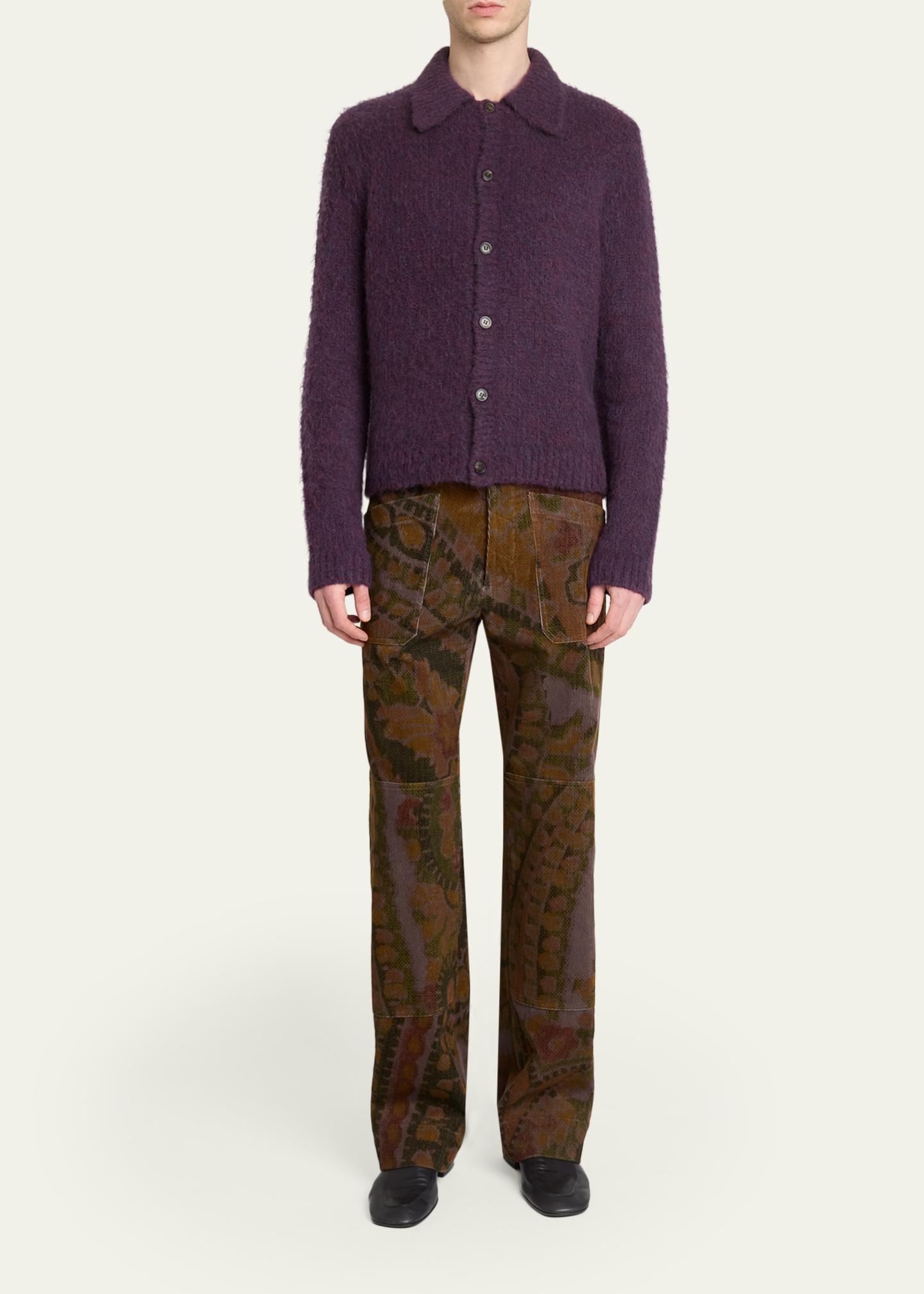 Dries Van Noten Men's Melange Wool Blend Cardigan - Bergdorf Goodman