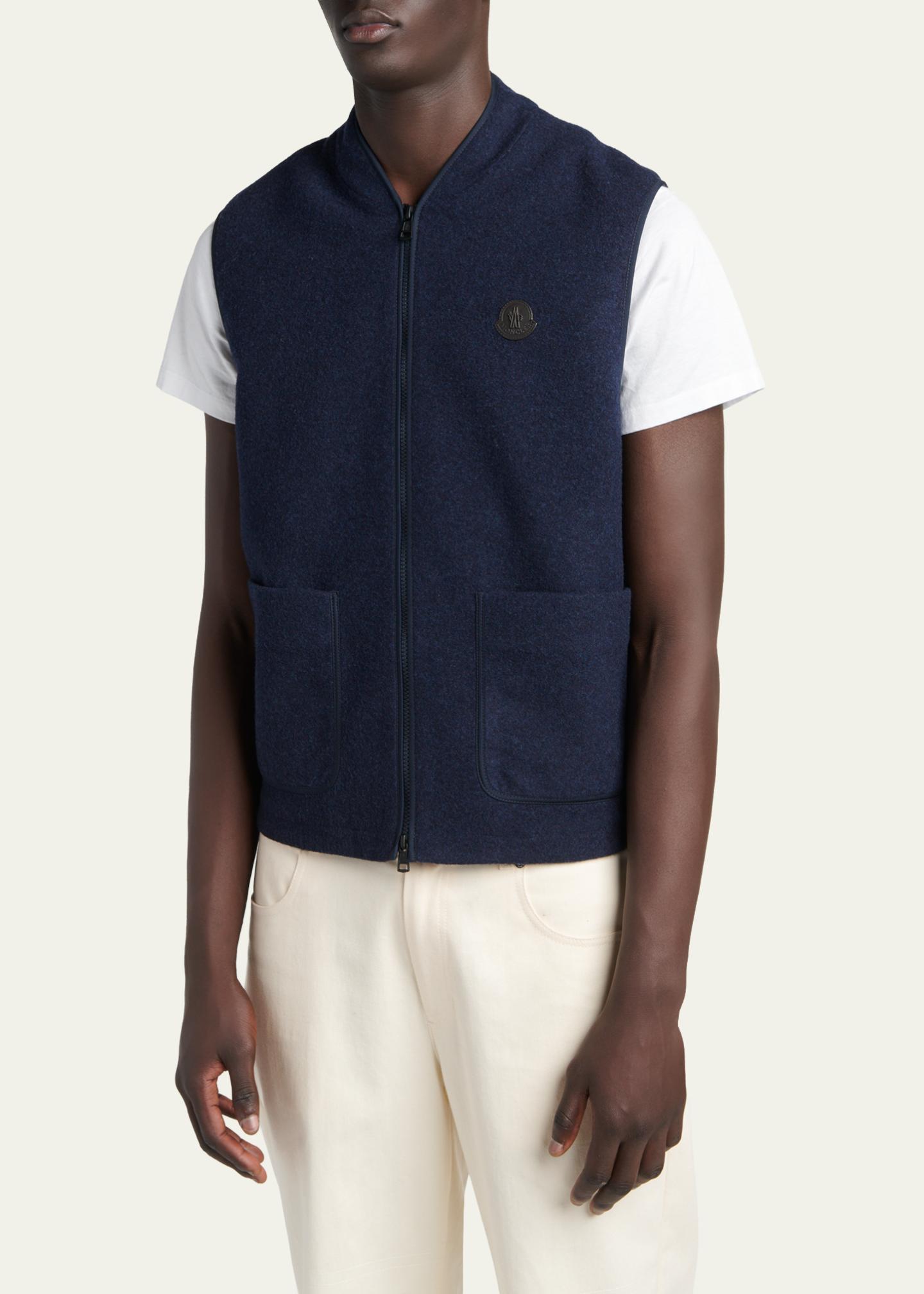 Moncler Men's Wool Full-Zip Vest - Bergdorf Goodman