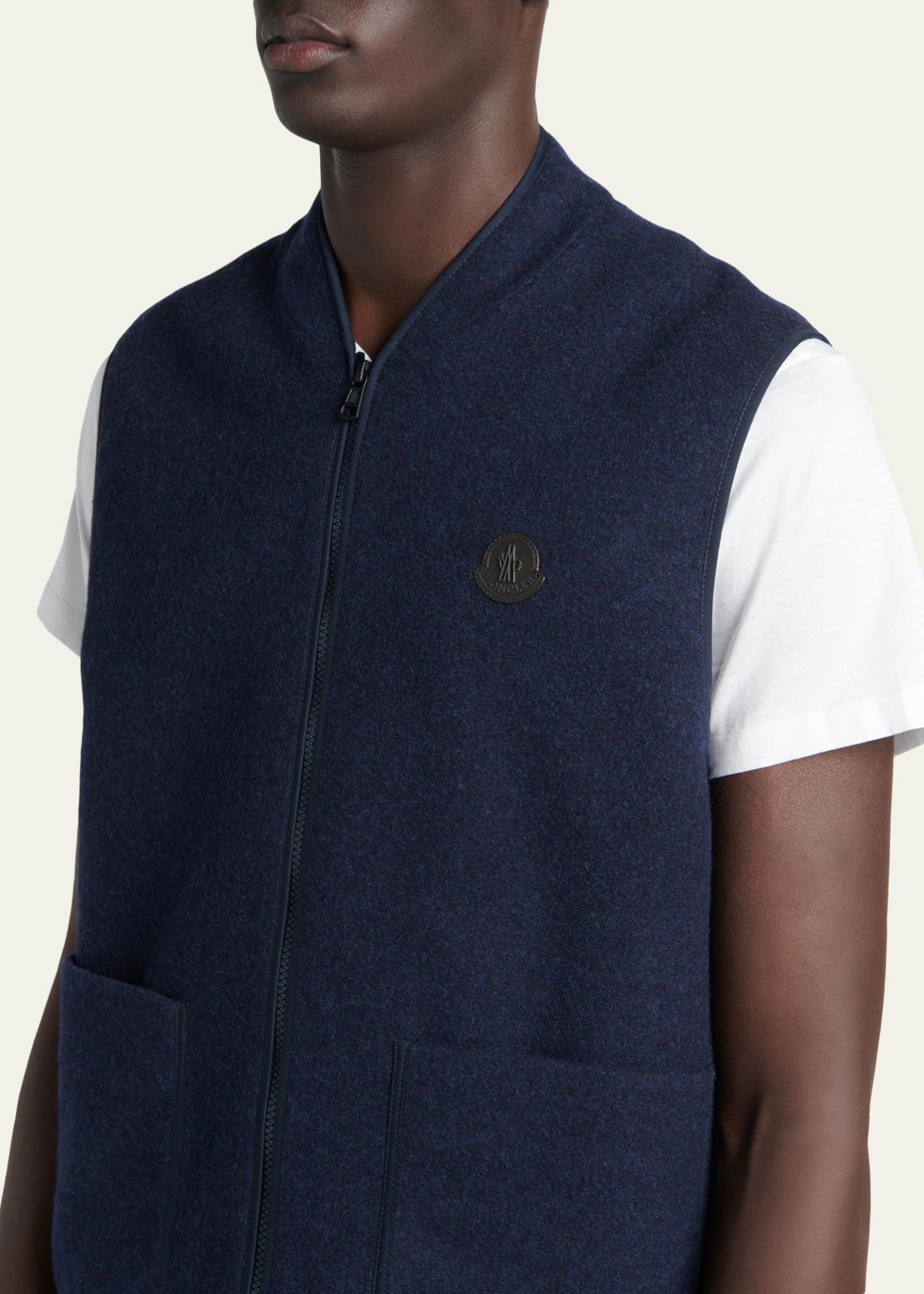 Moncler Men's Wool Full-Zip Vest - Bergdorf Goodman