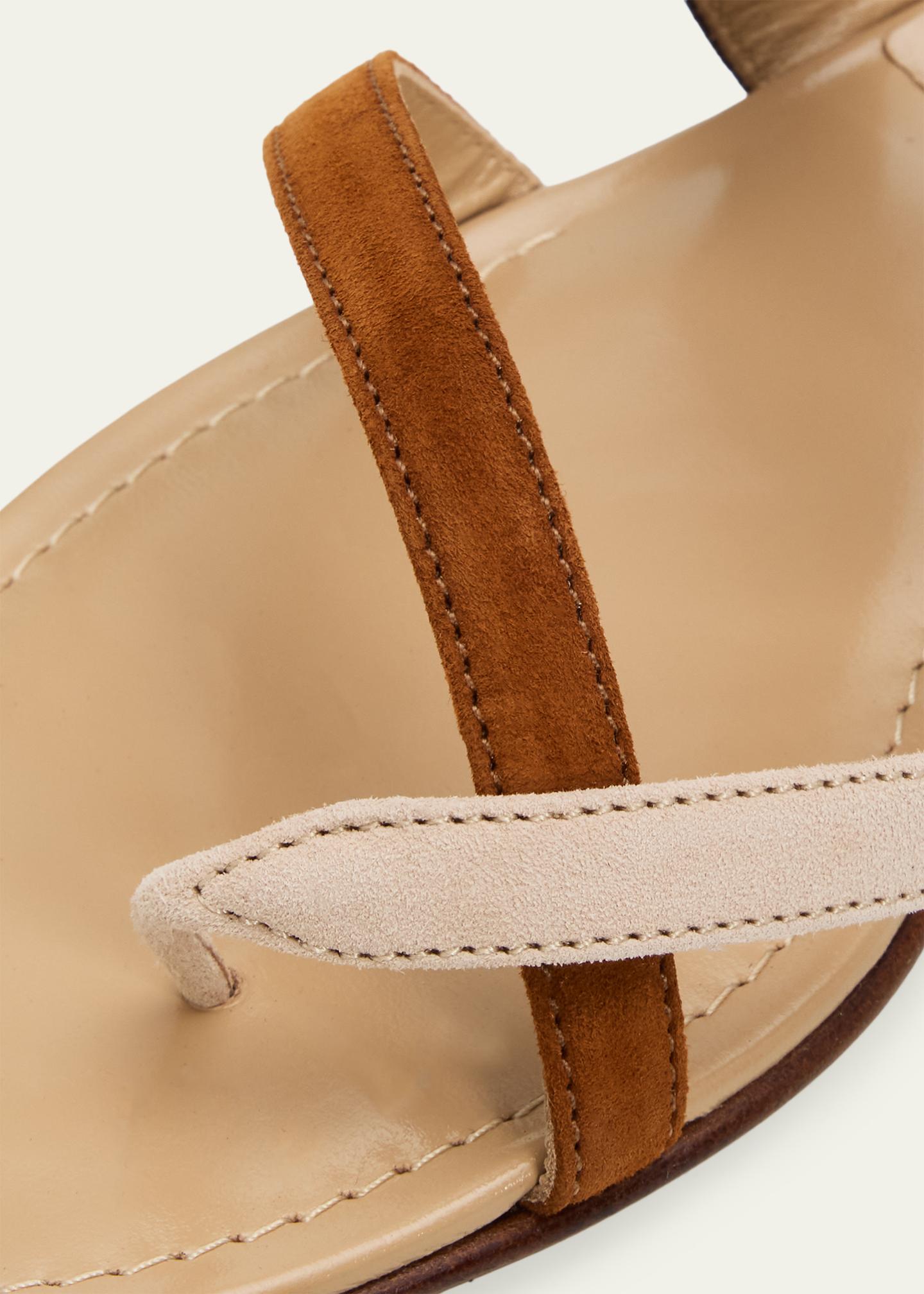 Manolo Blahnik Susa Suede Crisscross Flat Sandals - Bergdorf Goodman