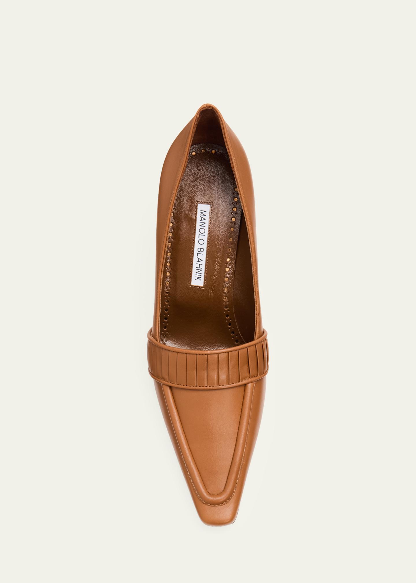 Manolo Blahnik 85mm Mindita Leather Pumps - Bergdorf Goodman