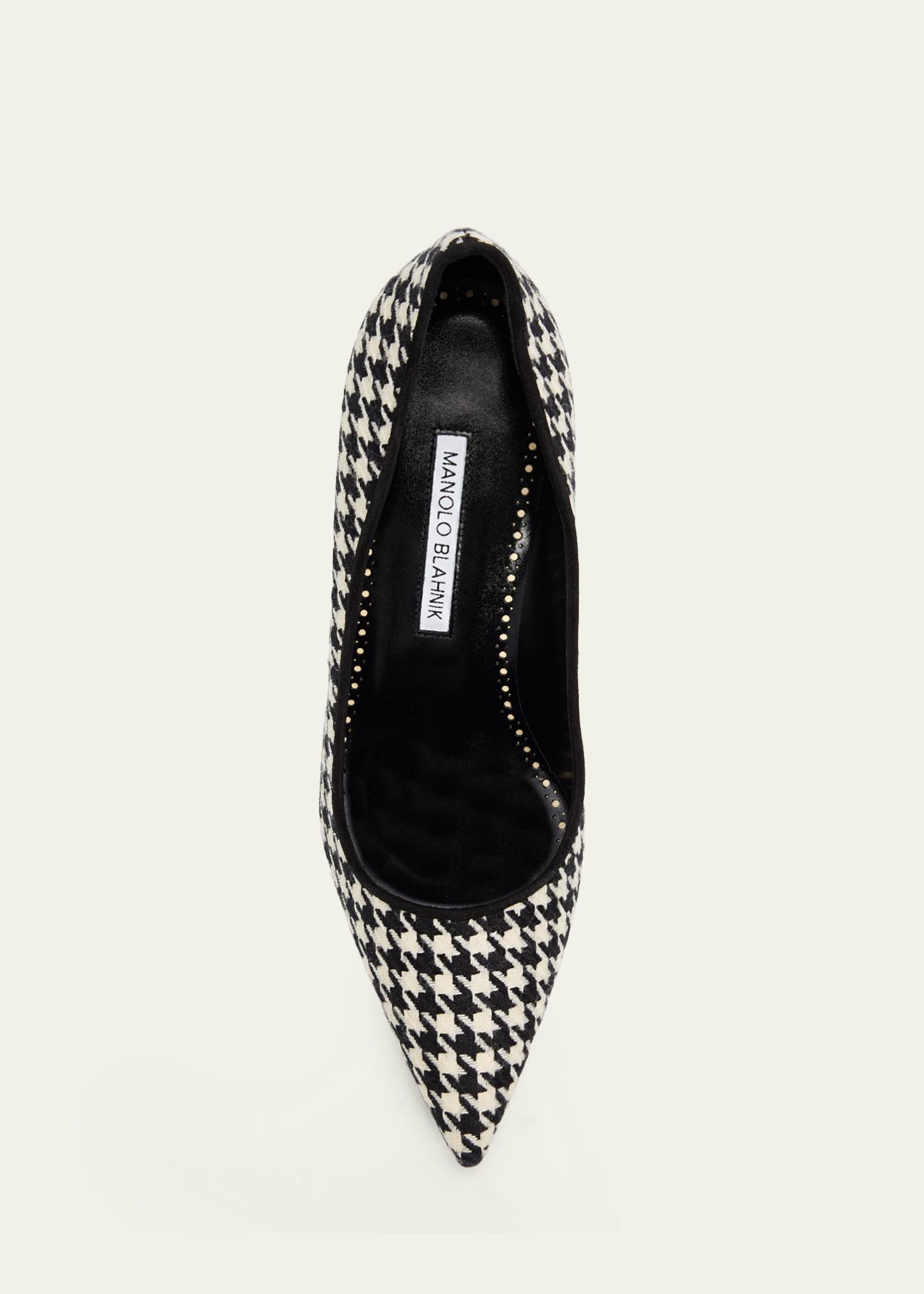 Manolo Blahnik 90mm BB Houndstooth Wool Pumps - Bergdorf Goodman
