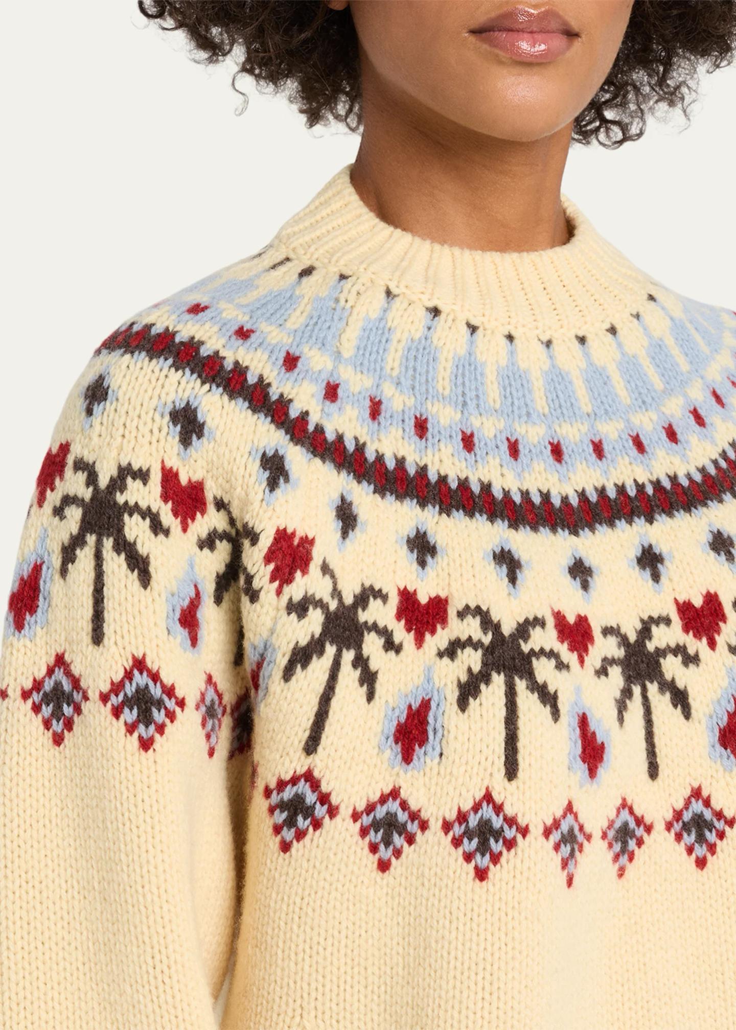 Alanui Sweet Winter Fair-Isle Wool Knit Crewneck Sweater - Bergdorf Goodman