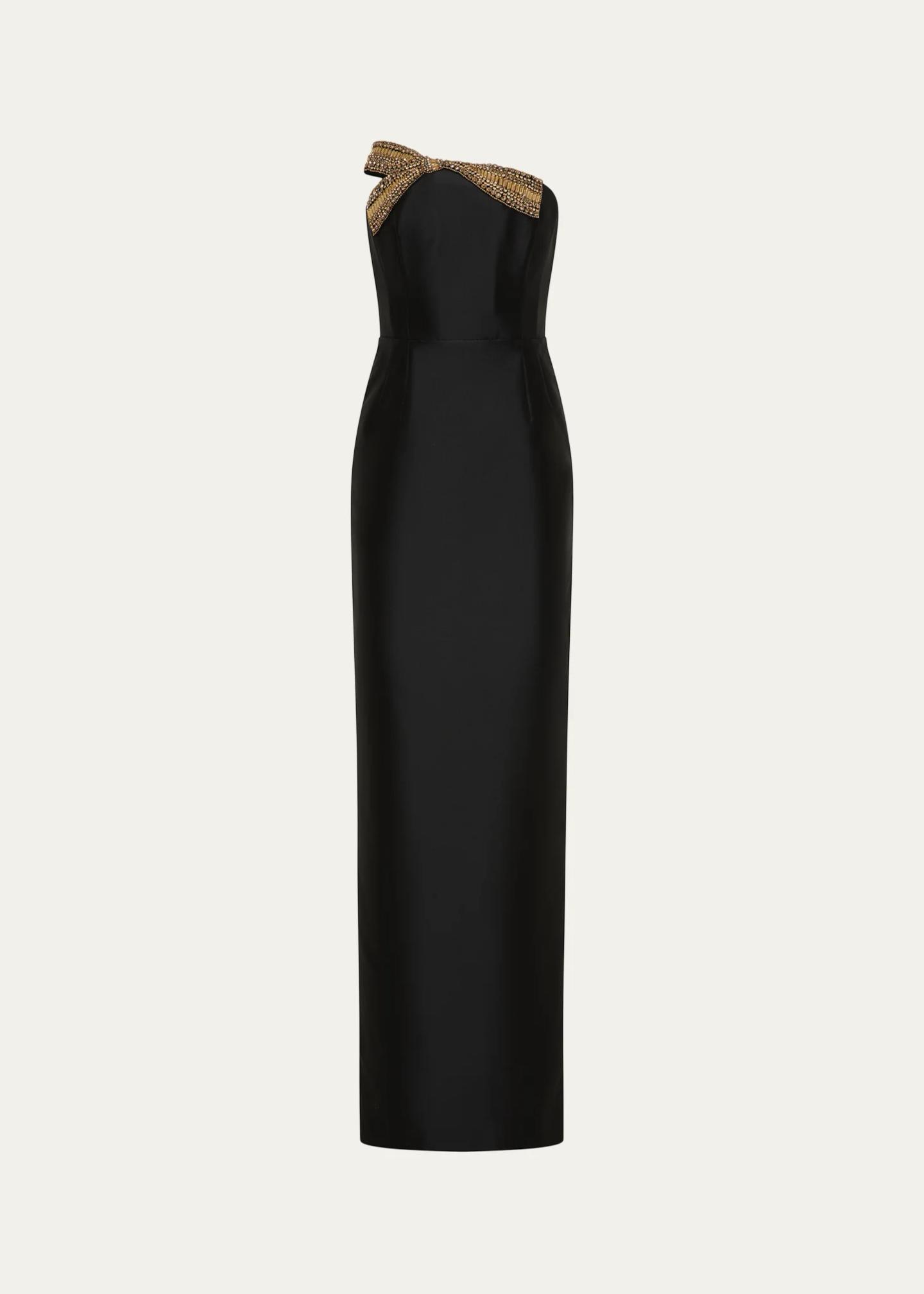 Rebecca Vallance Venus Strapless Bow-Embellished Column Gown - Bergdorf ...