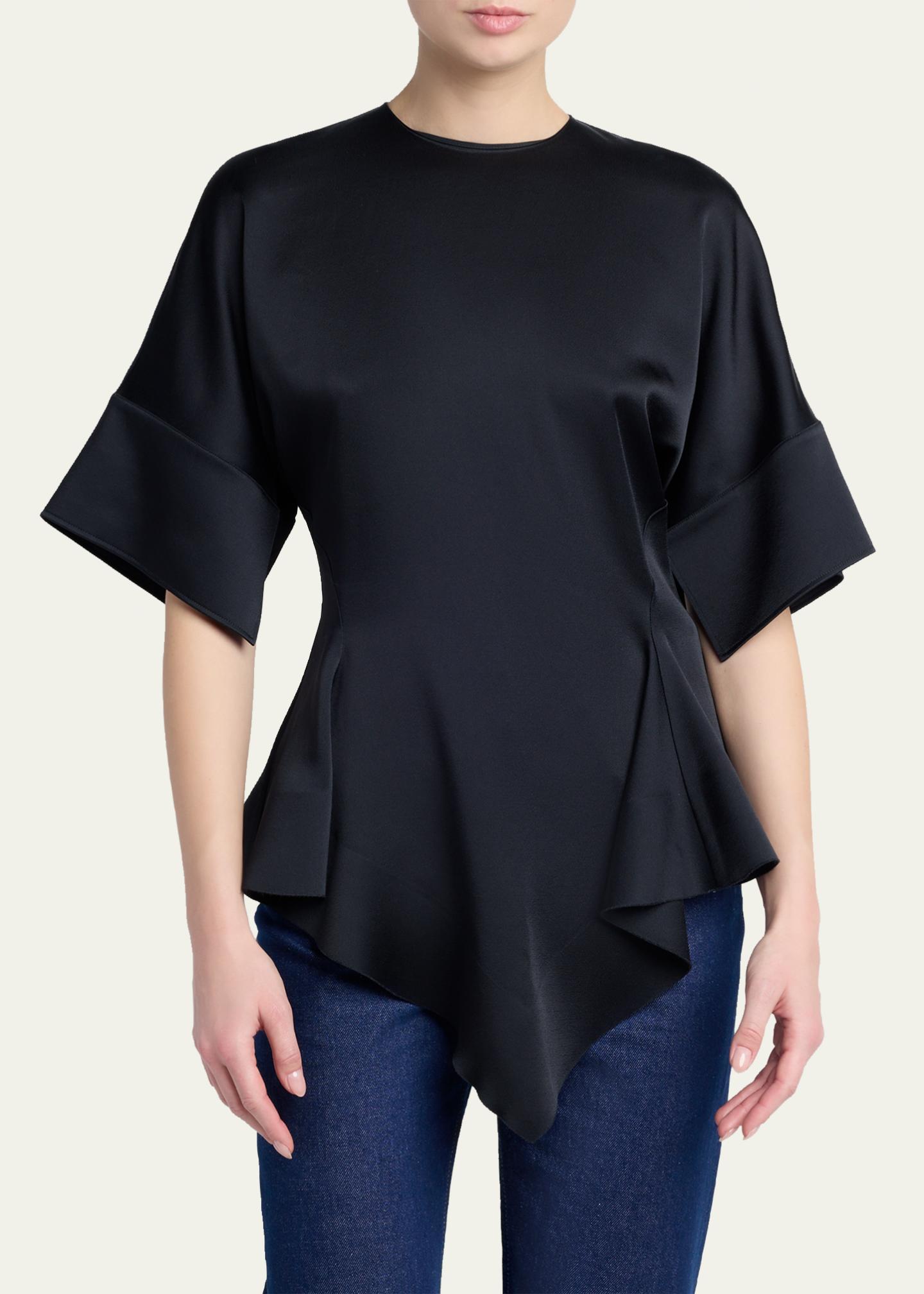 Stella McCartney Ruffled Satin Top - Bergdorf Goodman