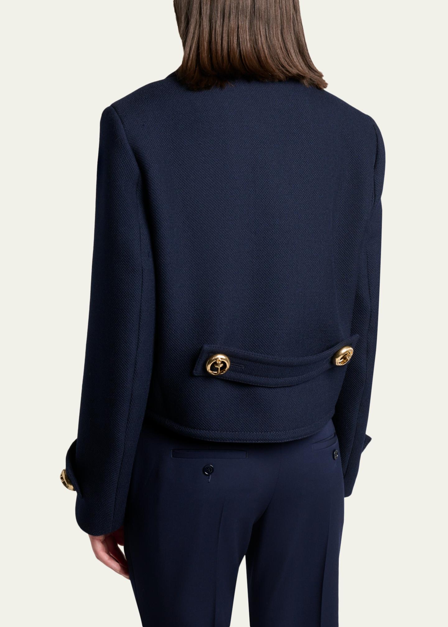 Balenciaga Double-Breasted Textured Wool Short Peacoat - Bergdorf