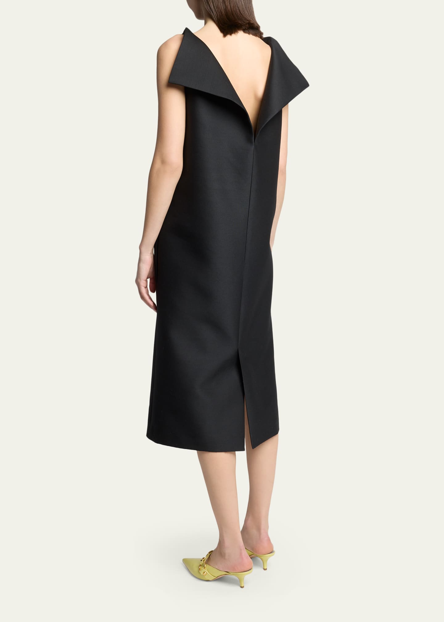balenciaga midi dress Balenciaga Sleeveless Folded V-Back Midi Dress