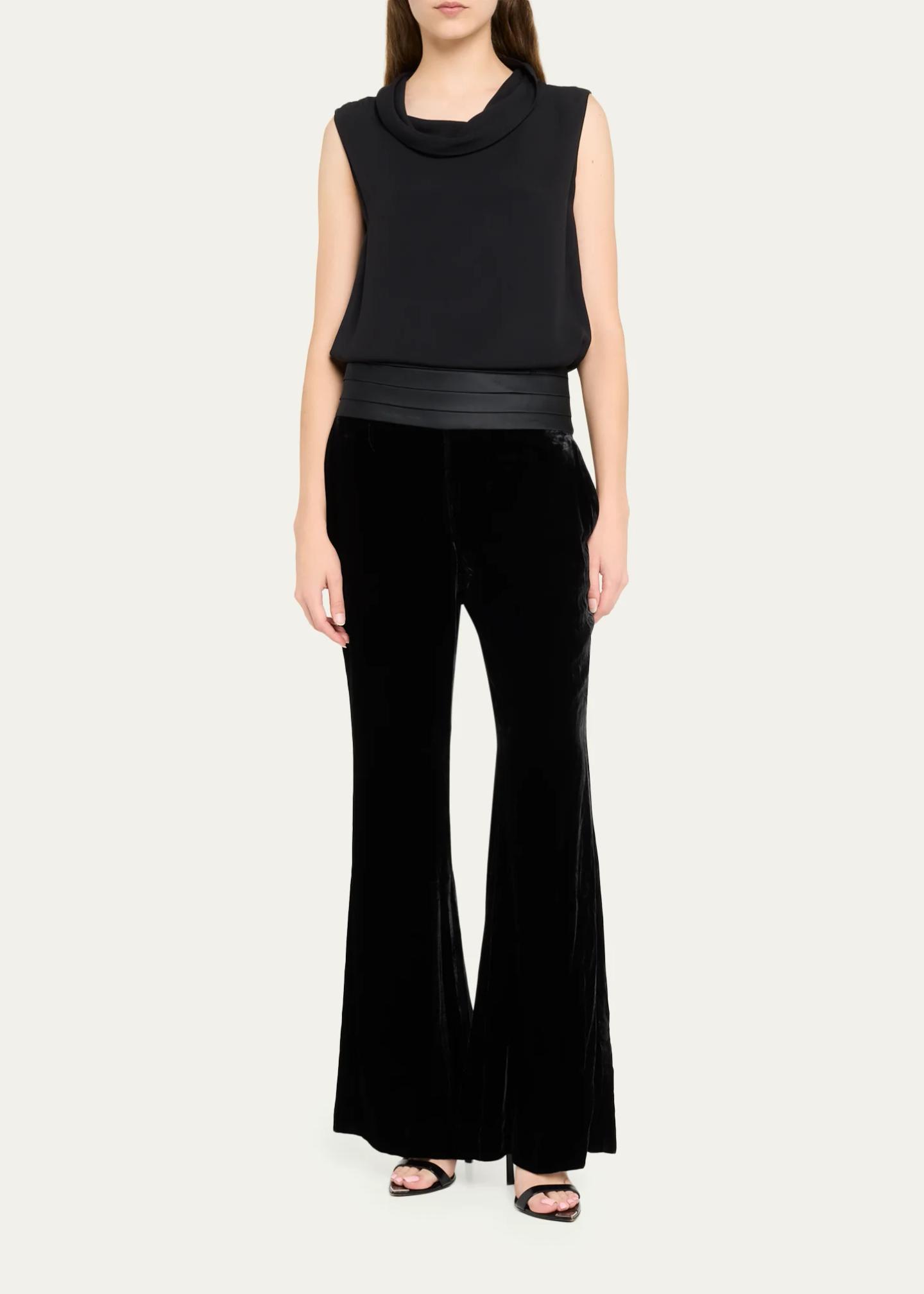 L'AGENCE Prudence Velvet Wide-Leg Pants - Bergdorf Goodman