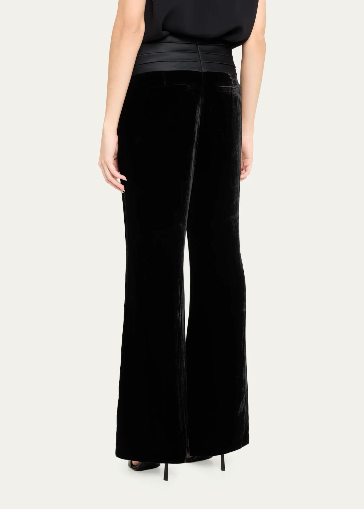 L'AGENCE Prudence Velvet Wide-Leg Pants - Bergdorf Goodman