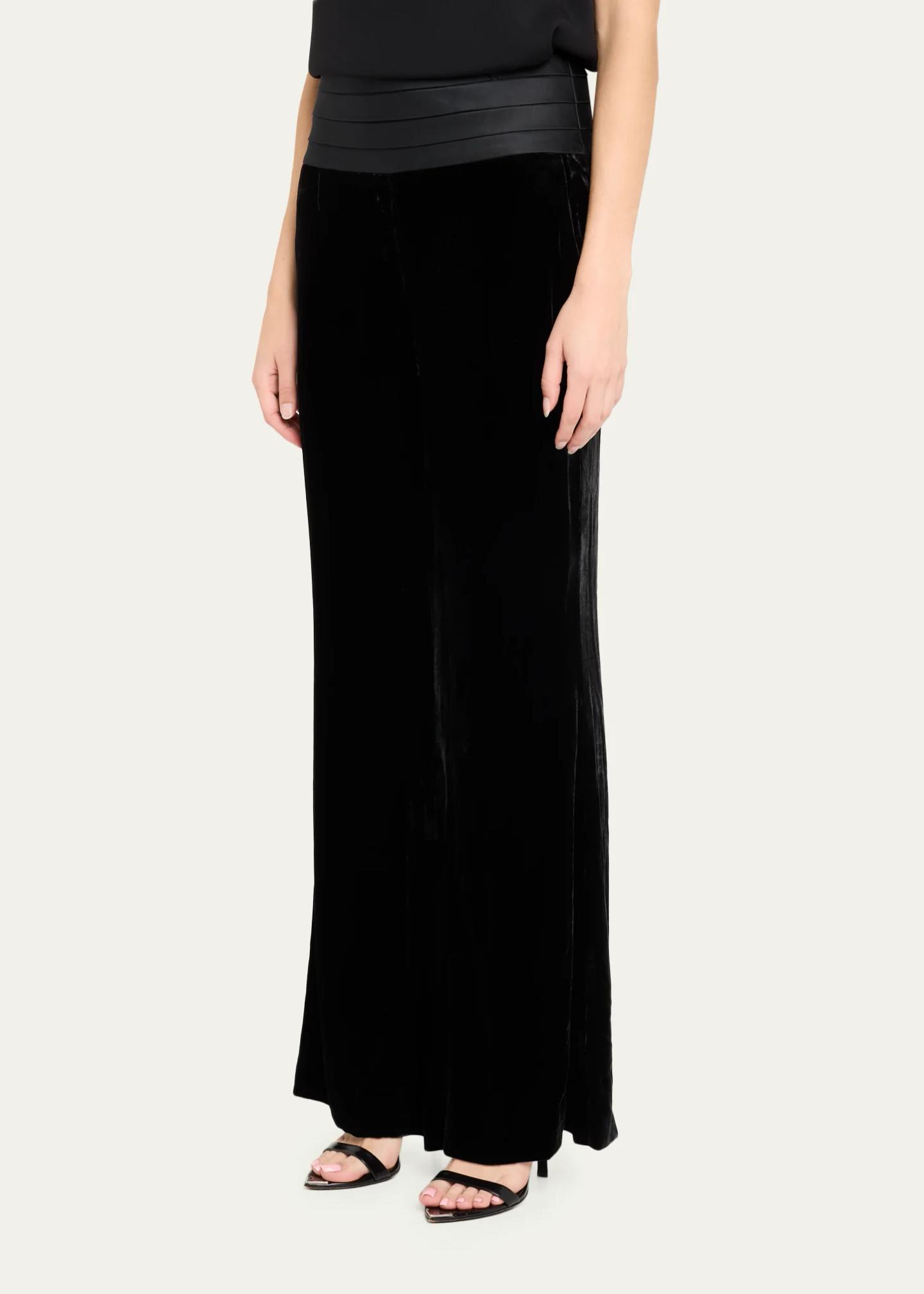 L'AGENCE Prudence Velvet Wide-Leg Pants - Bergdorf Goodman