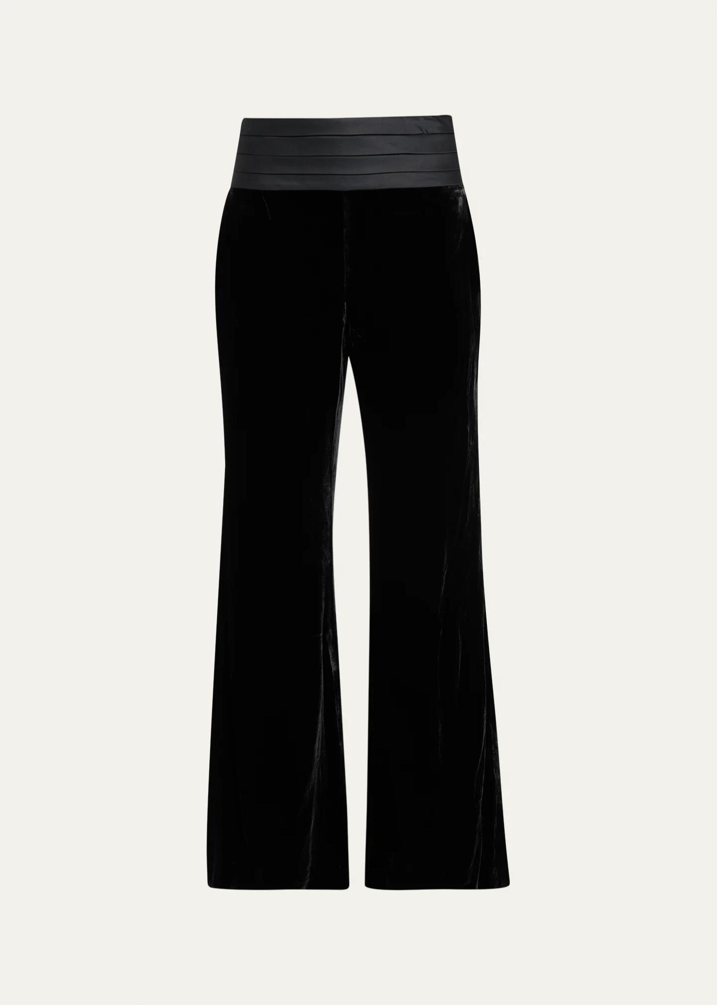 L'AGENCE Prudence Velvet Wide-Leg Pants - Bergdorf Goodman