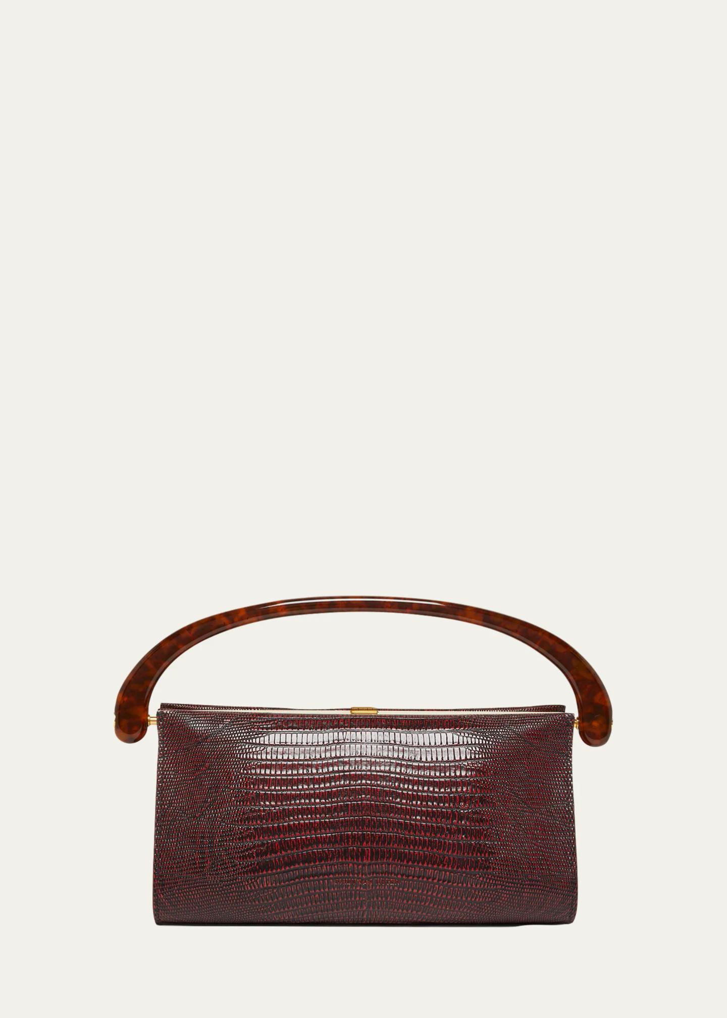 Dries Van Noten Lizard-Embossed Leather Top-Handle Bag - Bergdorf Goodman