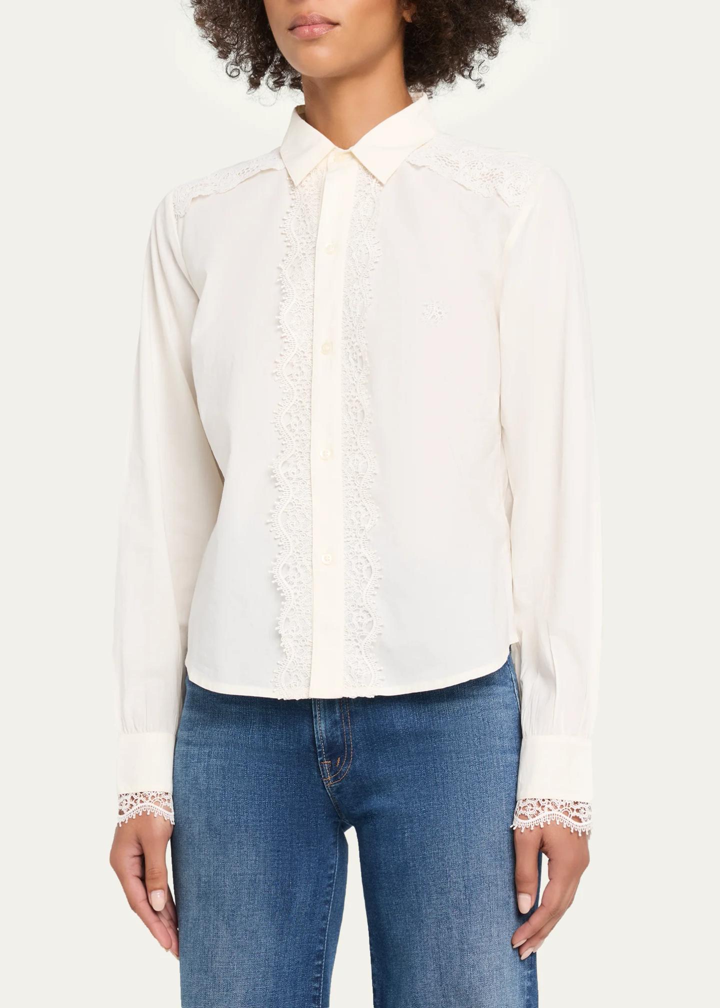 MOTHER The Headup Honey Button-Front Shirt - Bergdorf Goodman