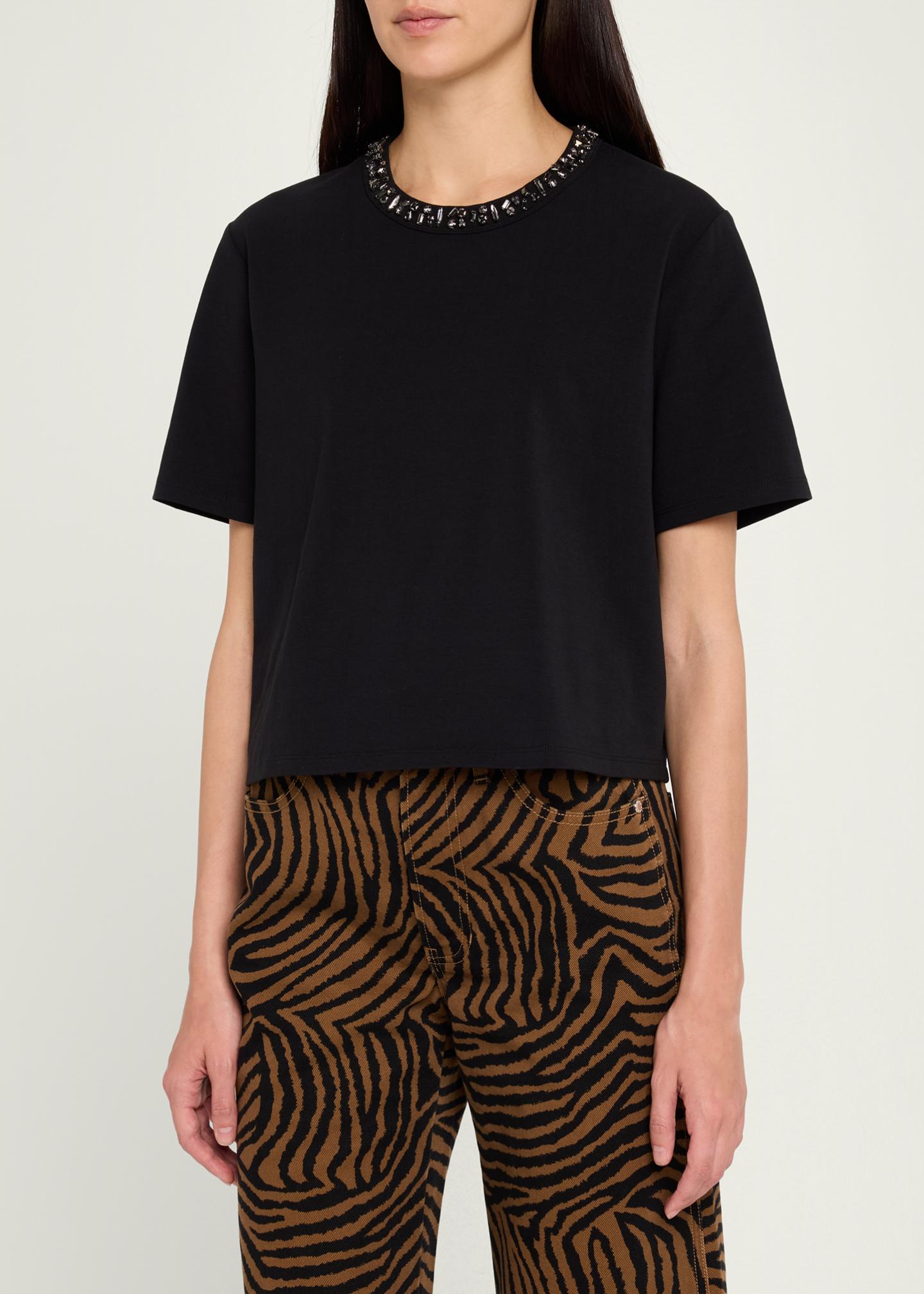 Veronica Beard Sebastian Jewel-Neck T-Shirt - Bergdorf Goodman
