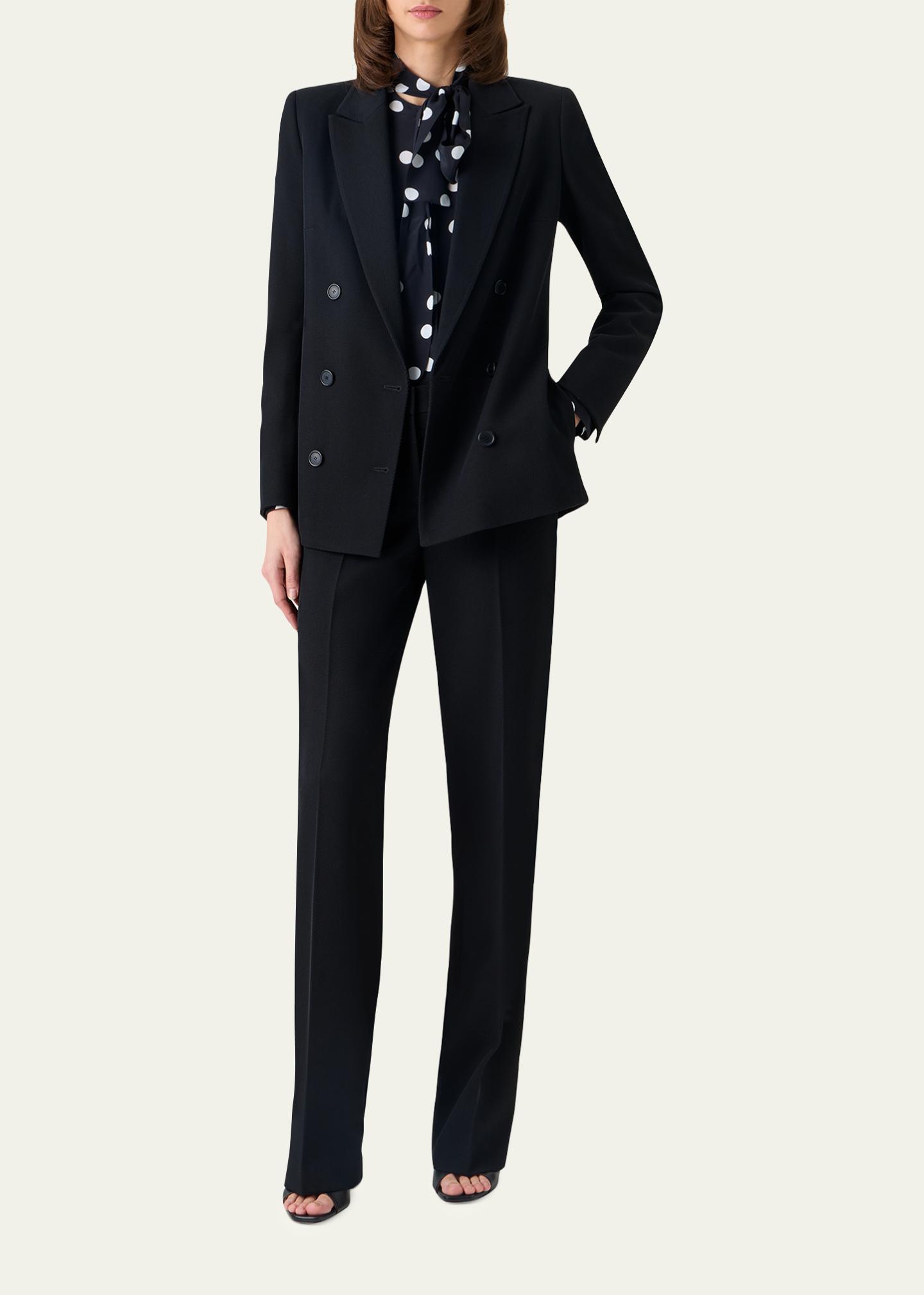 Akris punto Wool Tricotine Double-Breasted Jacket - Bergdorf Goodman