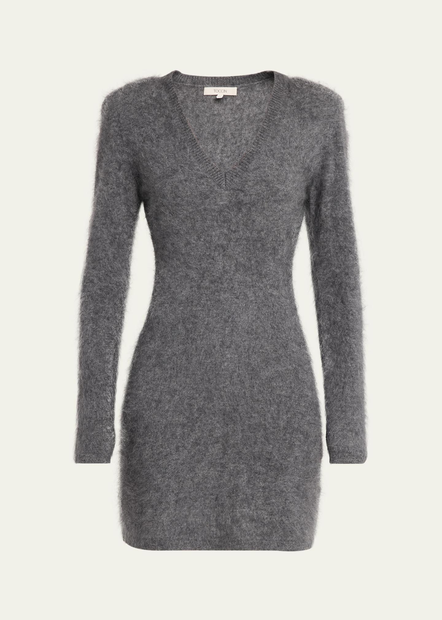 cashmere bodycon dress Toccin Sara Brushed Mini Sweater Cable knit Color:None flirty mini dress 17 Best Black Dress dark occasions.