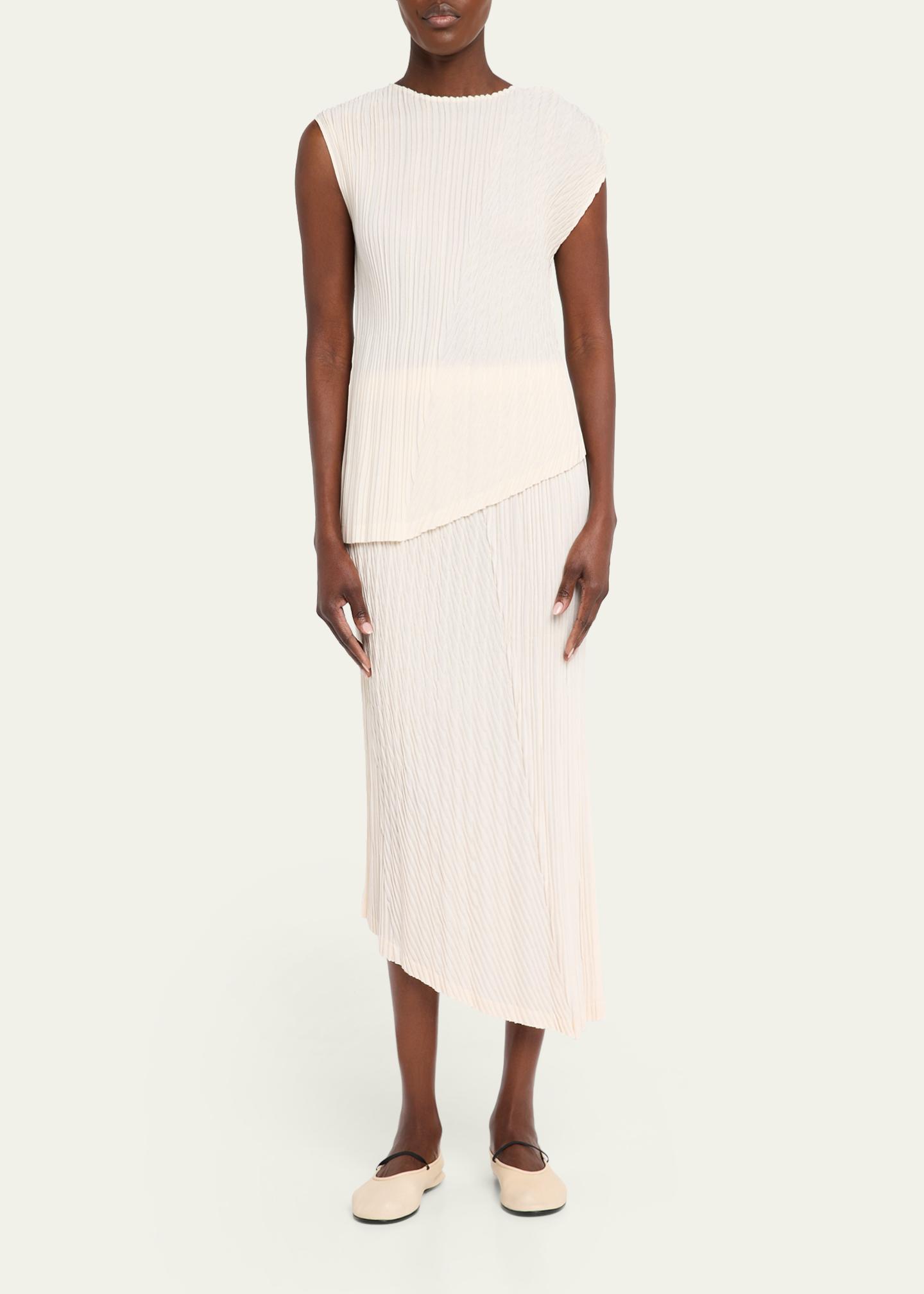 Issey Miyake Unfurling Pleats Sleeveless Asymmetric Top - Bergdorf