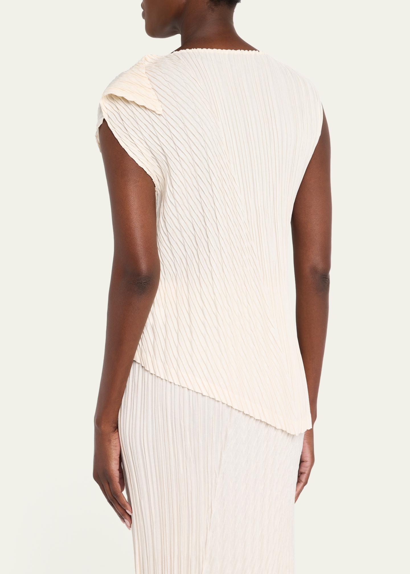 Issey Miyake Unfurling Pleats Sleeveless Asymmetric Top - Bergdorf