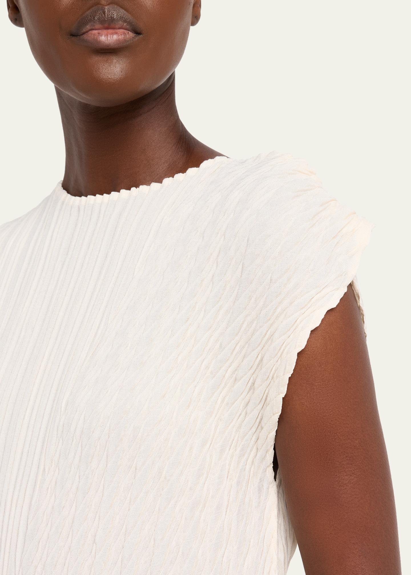 Issey Miyake Unfurling Pleats Sleeveless Asymmetric Top - Bergdorf